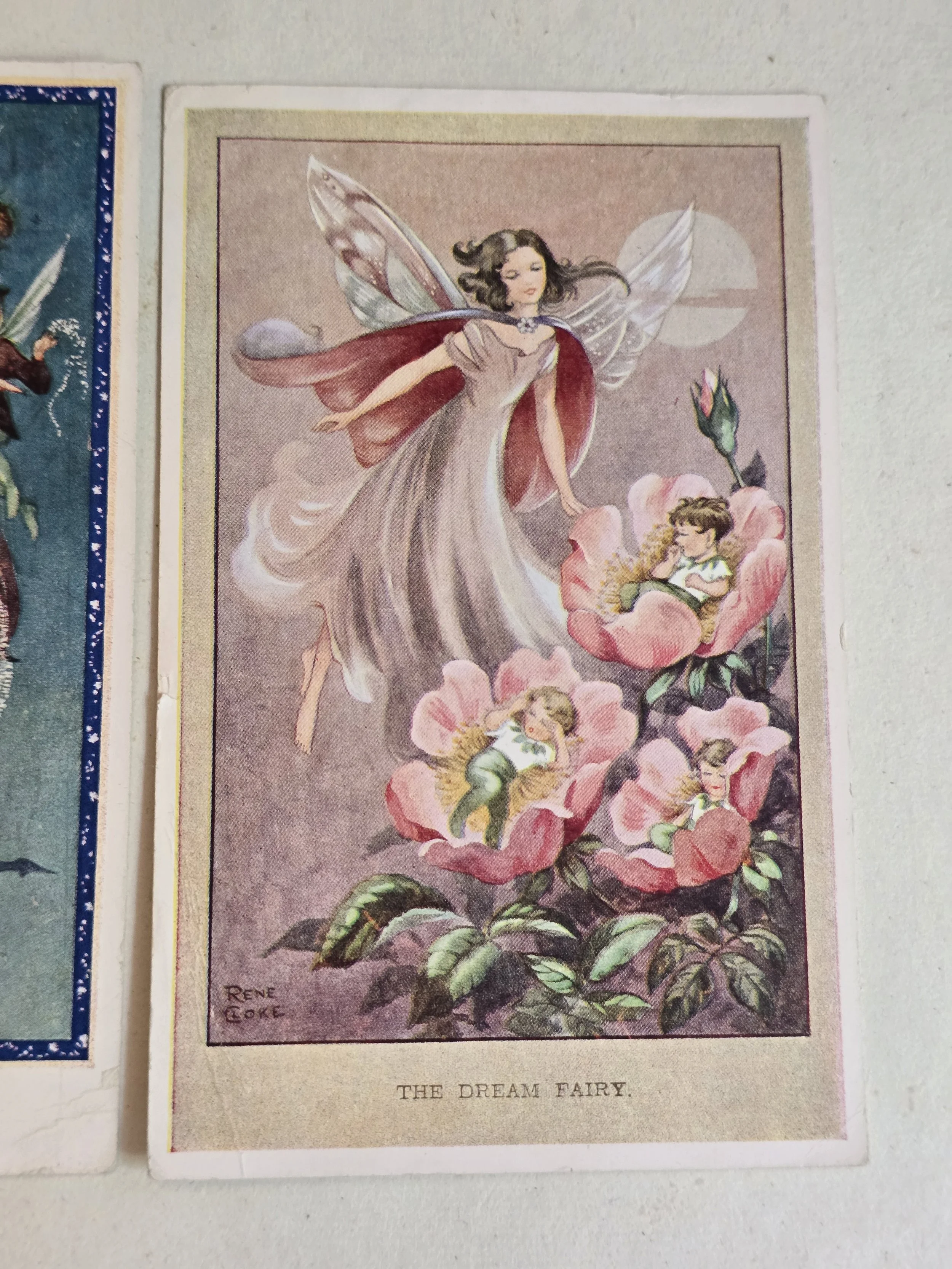 Original vintage fairy cards illustrated by British artist René Cloke