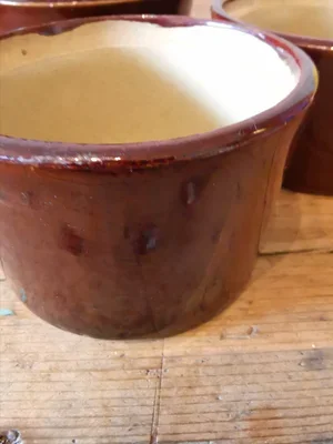 Close-up detail of Moira Pottery ramekin glaze and finish