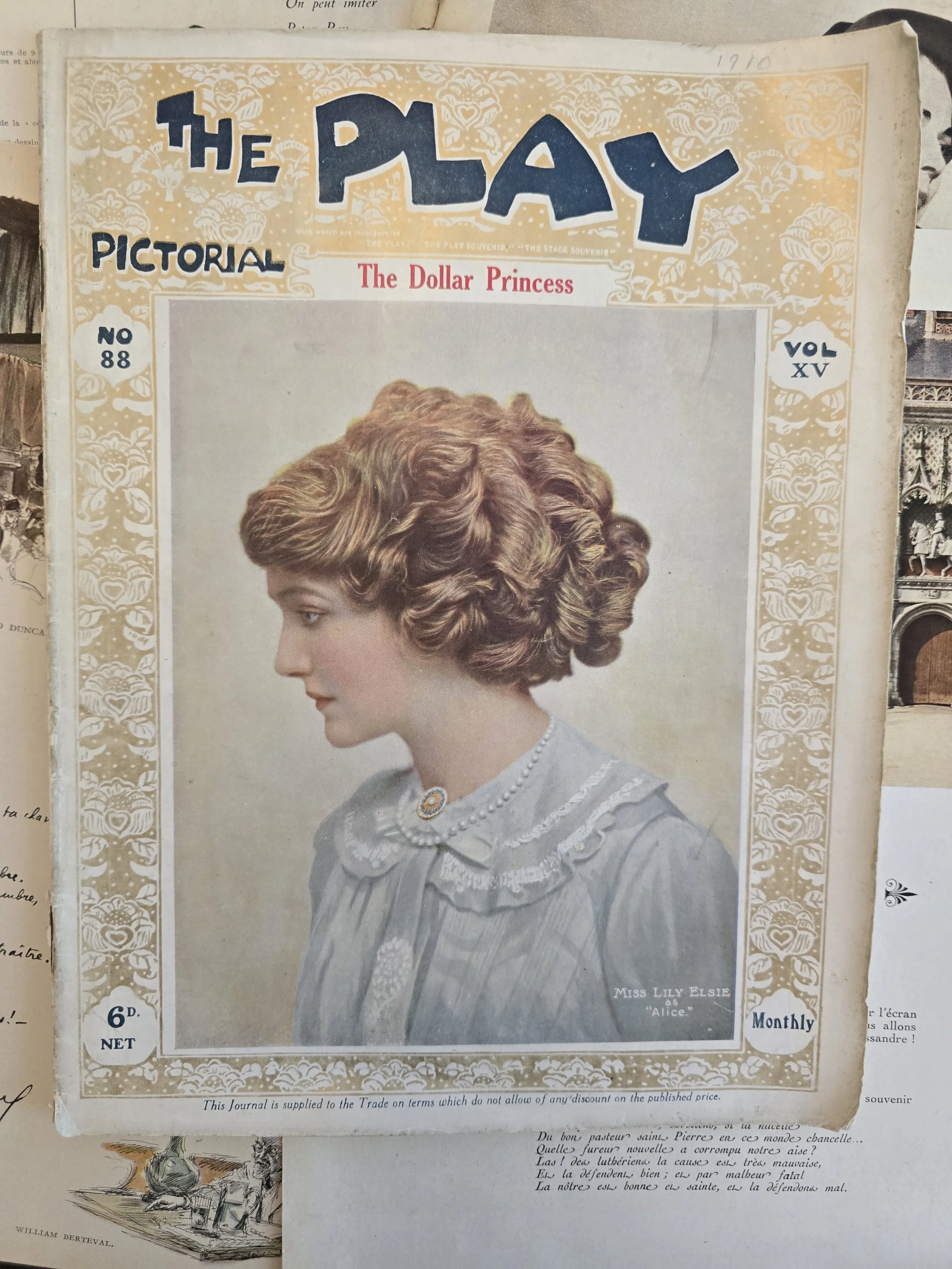 Antique 1910 The Play Pictorial magazine The Dollar Princess