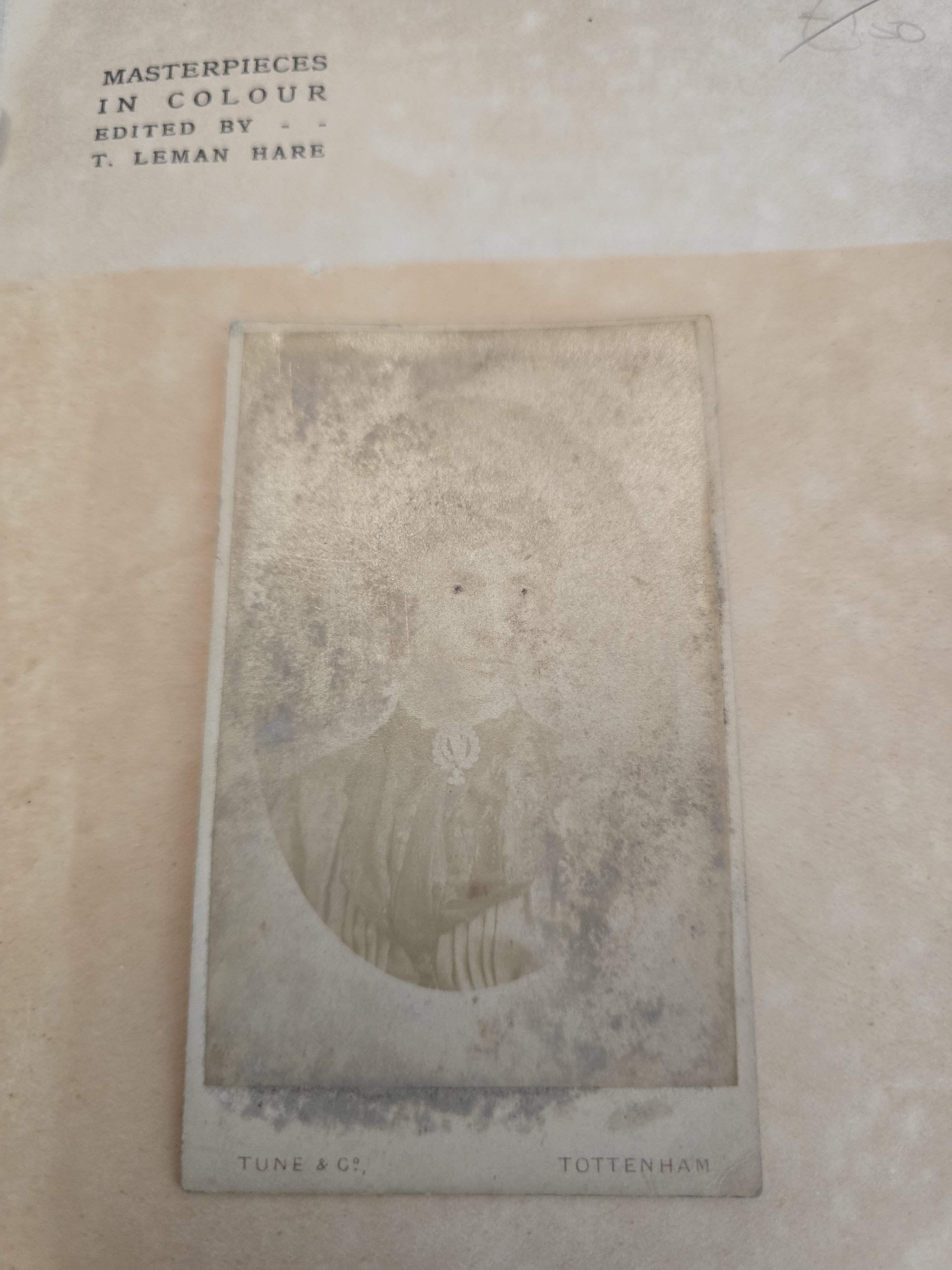 Antique Victorian faded portrait photograph by Tune and Co Tottenham