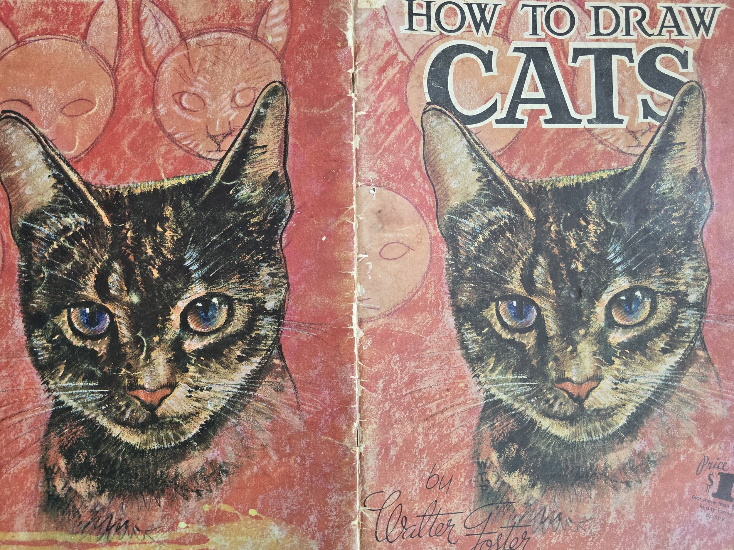 Cover of vintage Walter Foster book titled How to Draw Cats