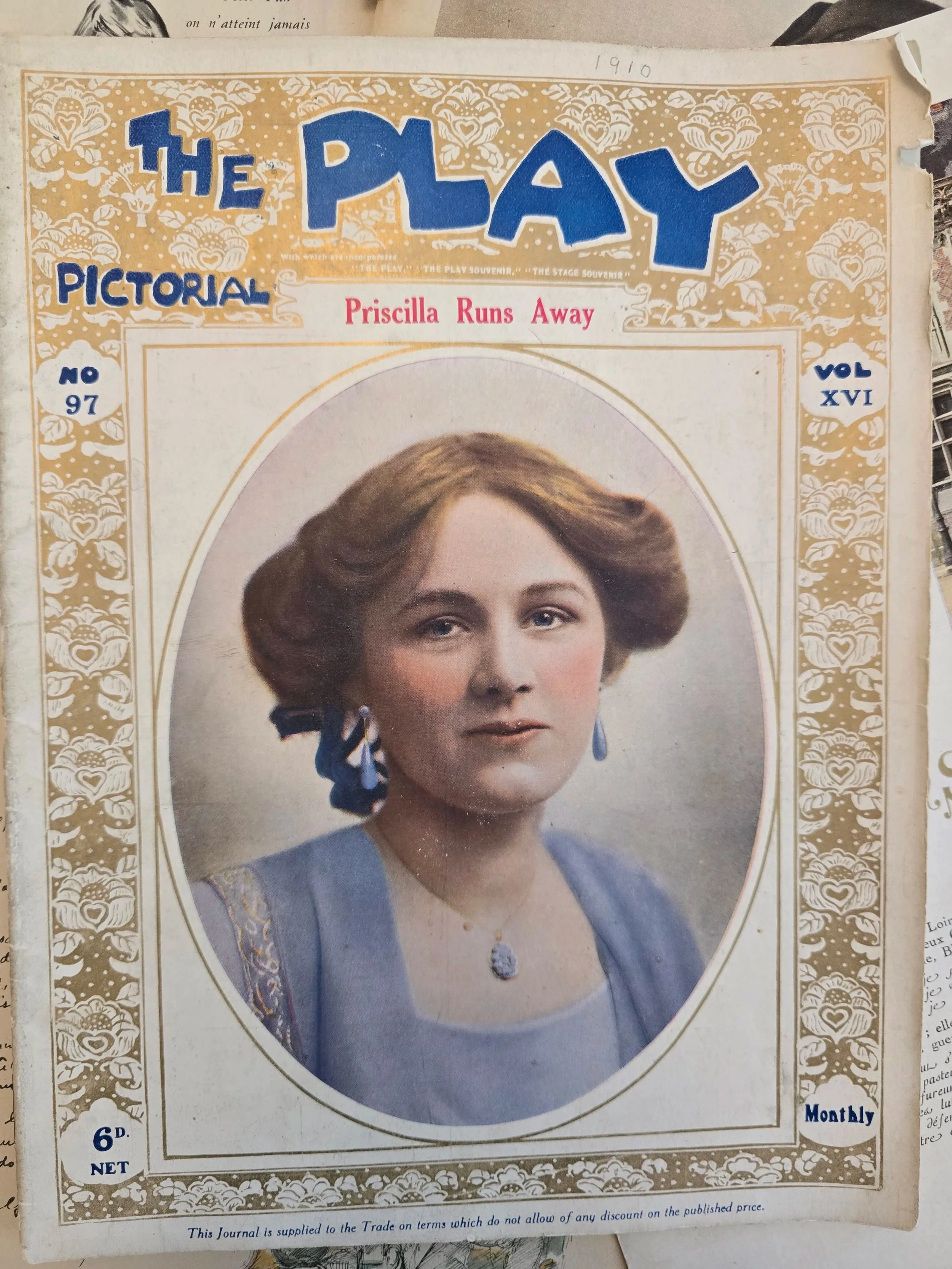 Antique Edwardian The Play Pictorial Magazine, No. 97, Priscilla Runs Away, c. 1910