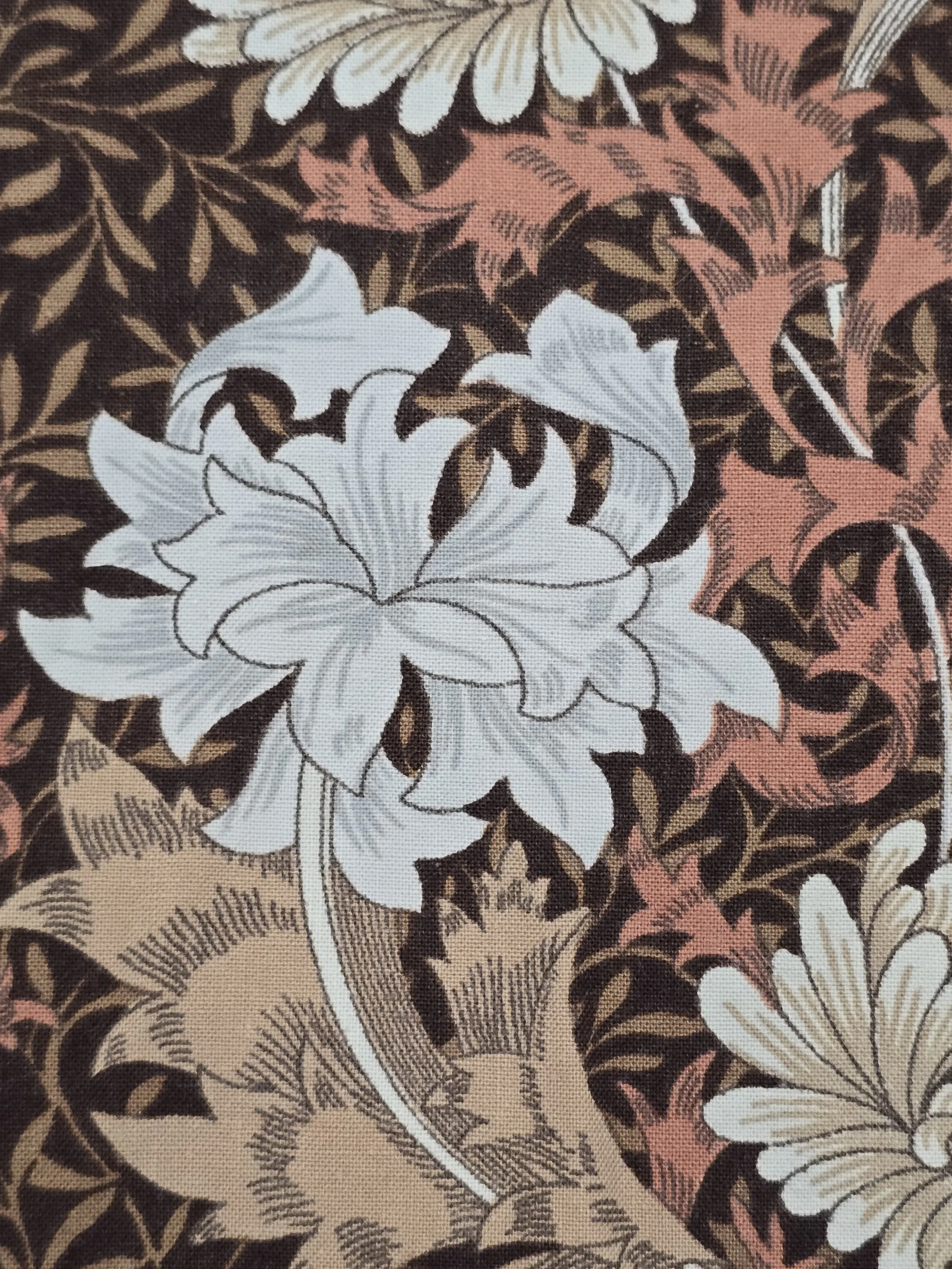 Heritage floral furnishing textile suitable for cushions and upholstery.
