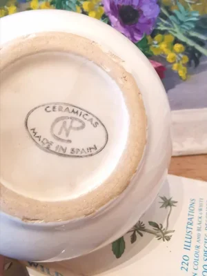 Maker’s mark Ceramicas Made in Spain stamped to the base of the vintage bowl