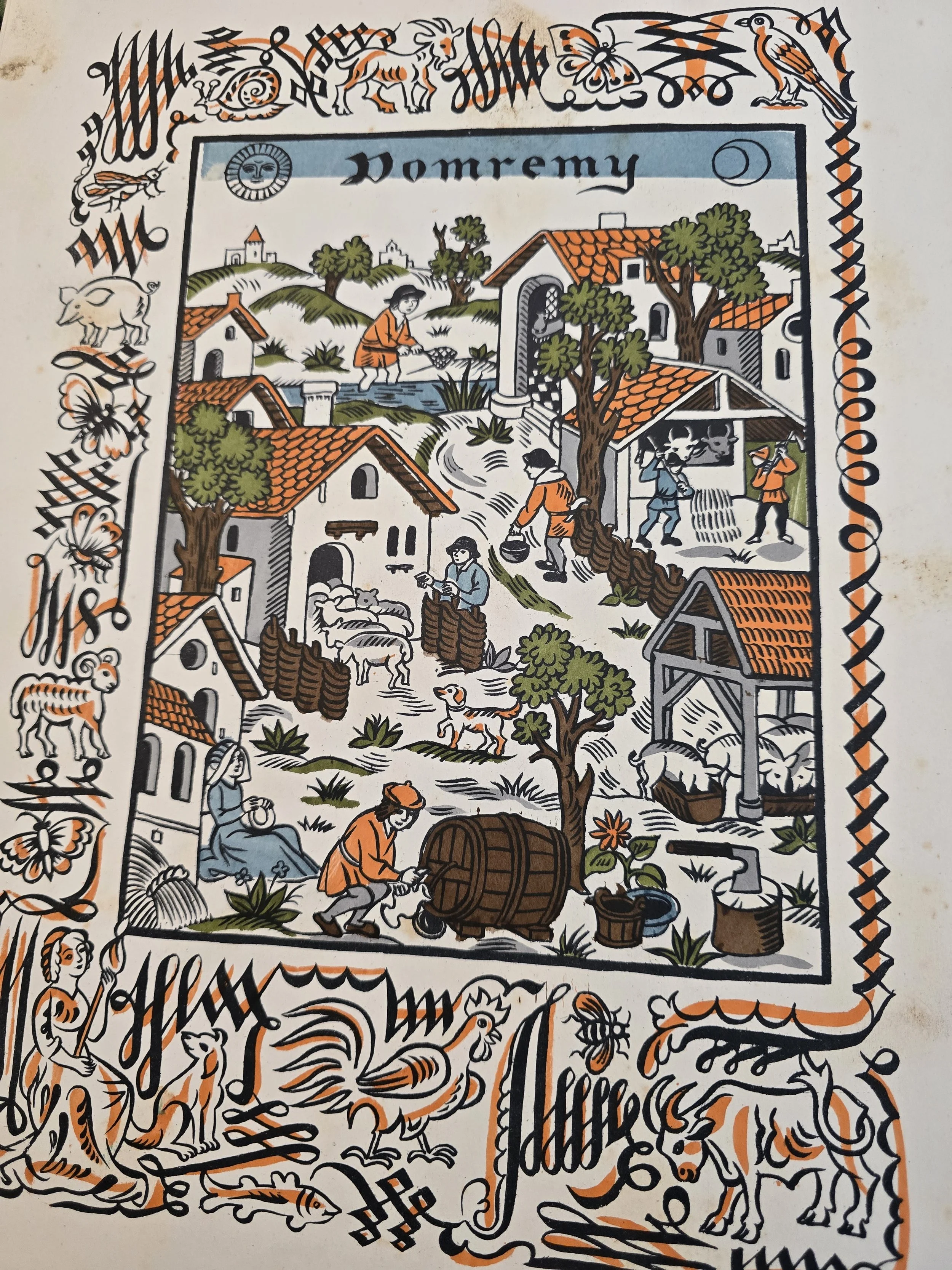 Perfectly imperfect vintage French collectible book with illustrated manuscript inspired pages (Copy)