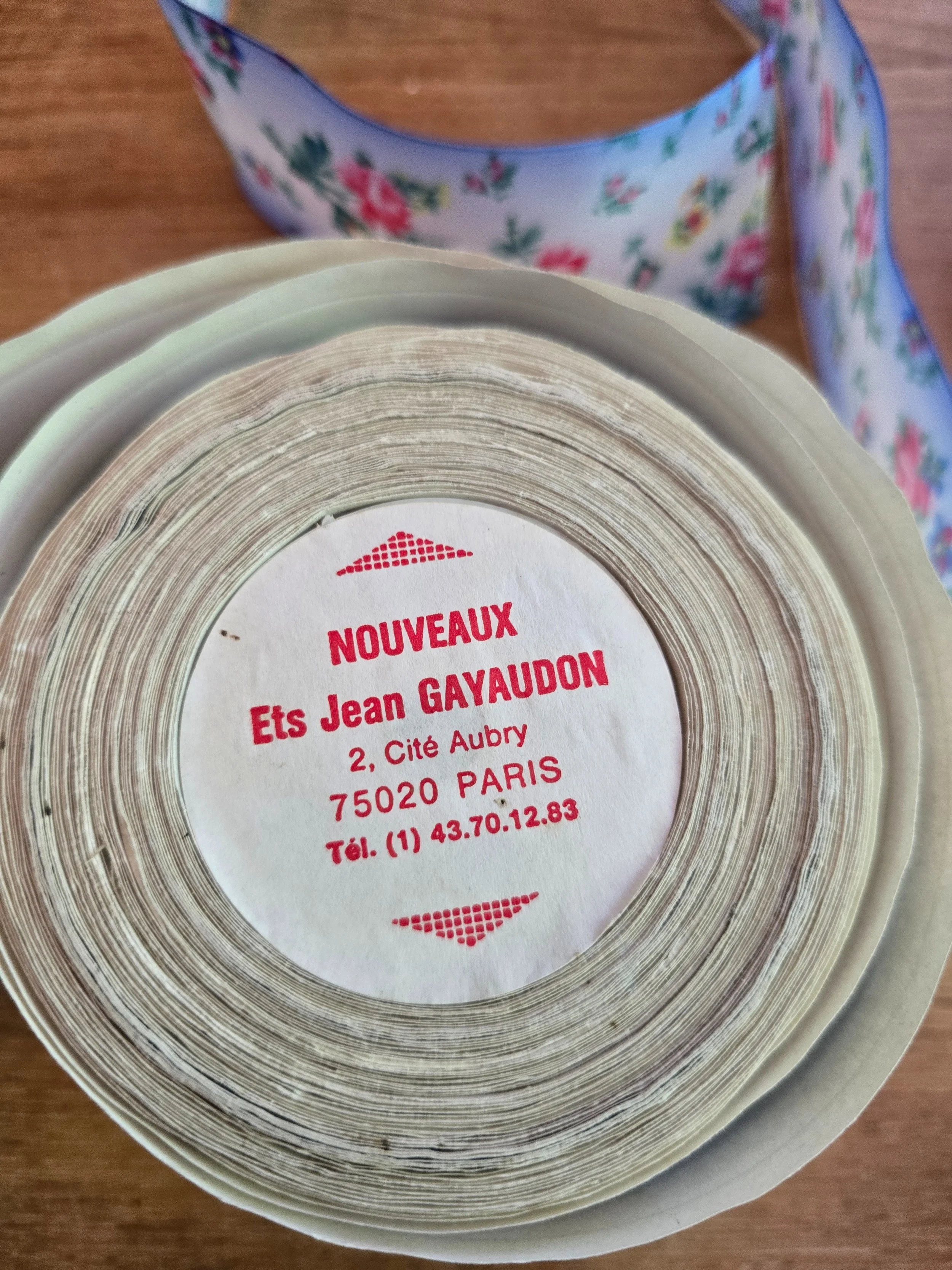 vintage rose print ribbon haberdashery