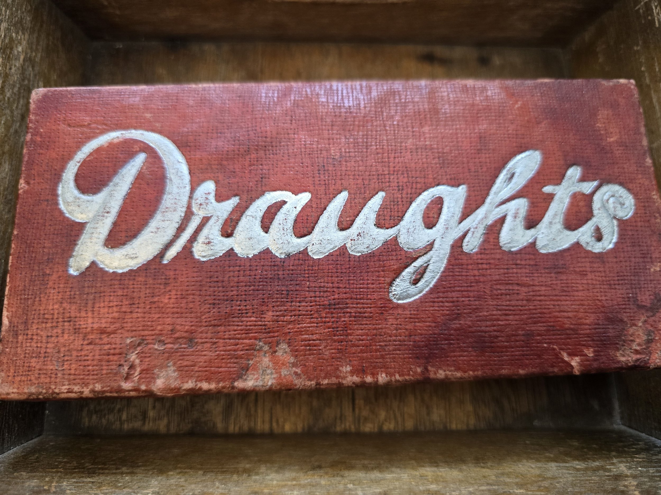 vintage draughts set in original red Spear's Games box