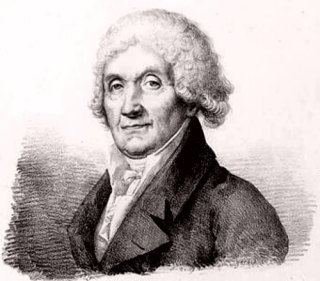 Black and white portrait of 18th-century French wallpaper manufacturer Jean-Baptiste Réveillon.