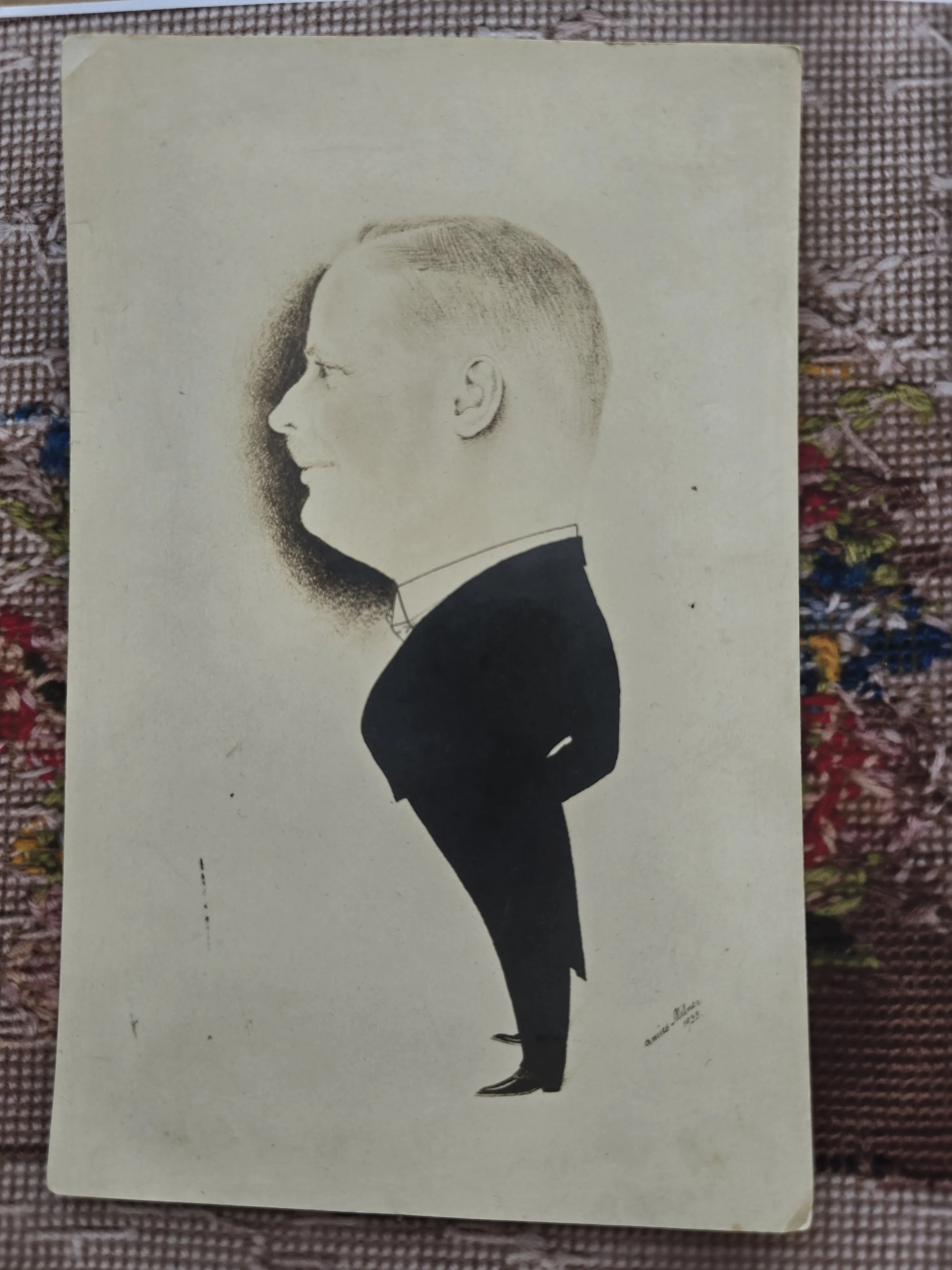 Original Amies Milner caricature portrait signed and dated 1933