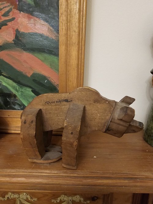 Articulated wooden bear toy created by Caran d’Ache during final years of his career