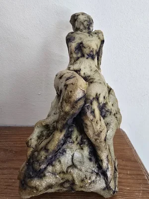 Close-up of organic sculptural form with natural earth tones