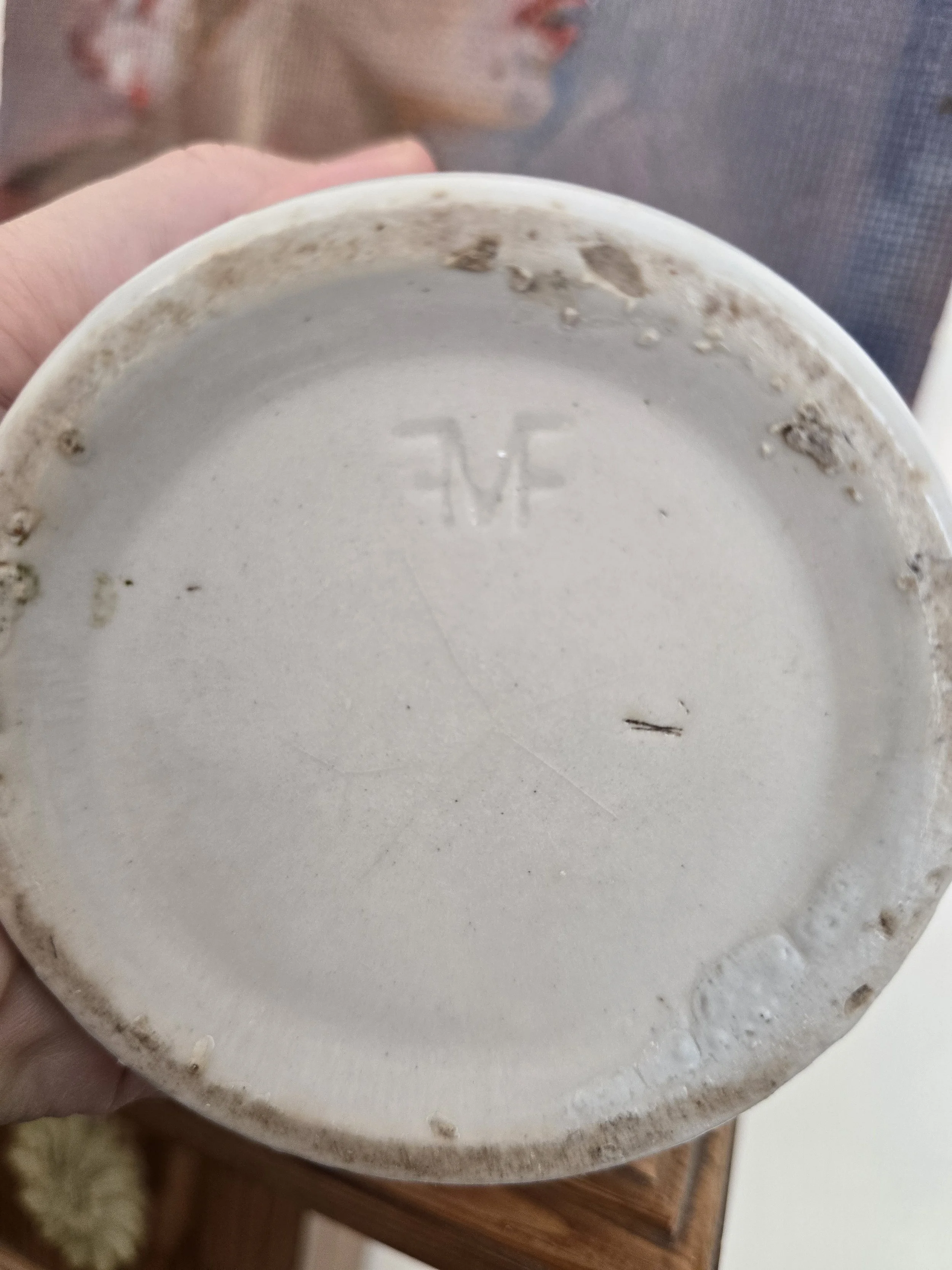 Base of Victorian stoneware marmalade pot
