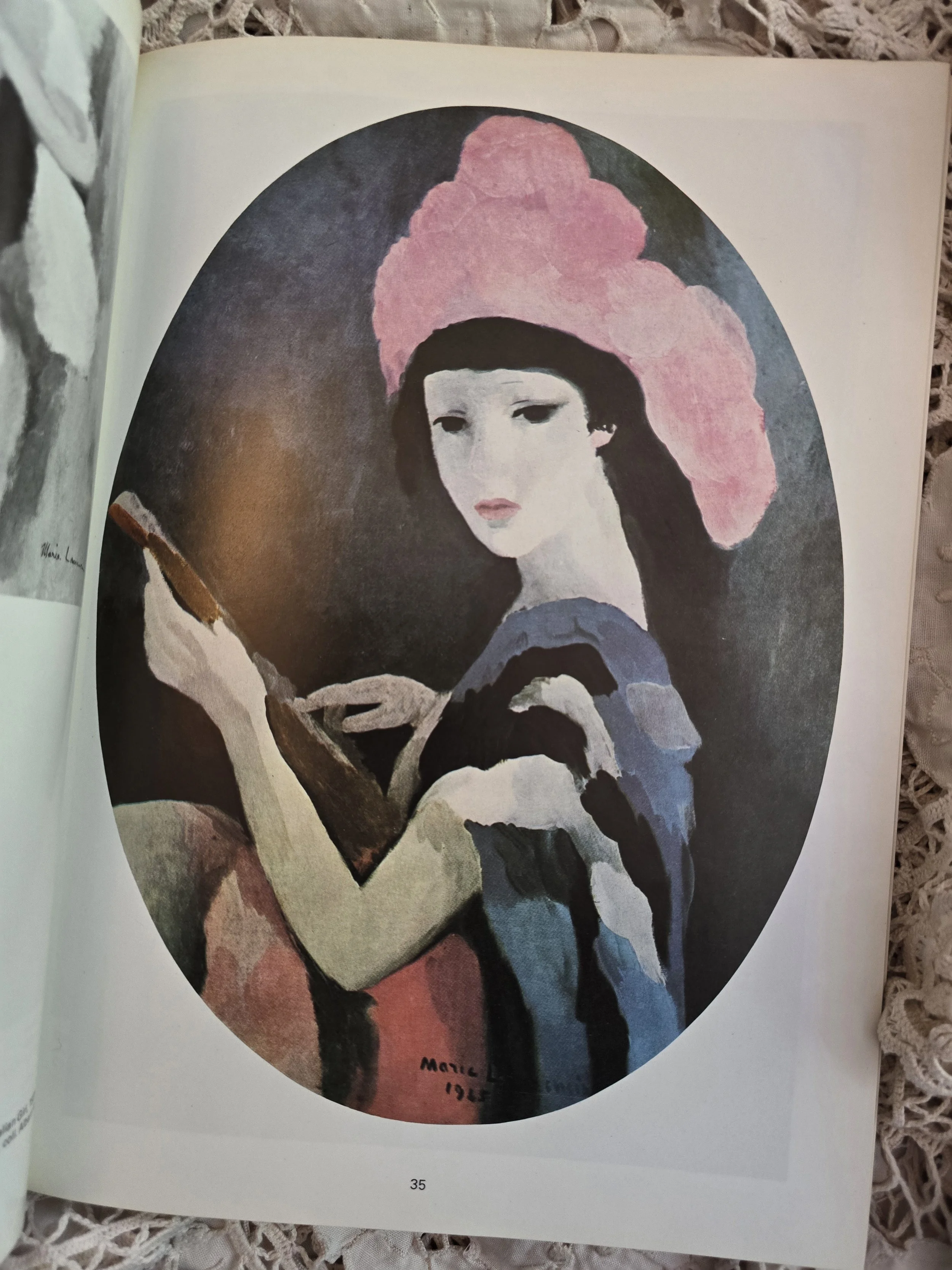 Laurencin vintage art book illustration oval composition