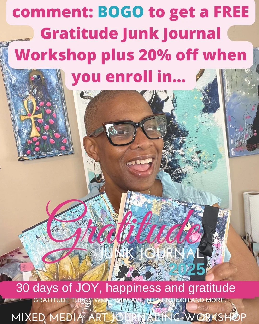 It's HERE!  Gratitude Junk Journal 2025 is open! 😁🎉

Sign up before Sunday, October 5, 2025 at 11:59pm eastern and get:
20% off - be sure to use code: GRAZIE25 at checkout PLUS
FREE Access to Gratitude Junk Journal 2019

Let's fill November with JO