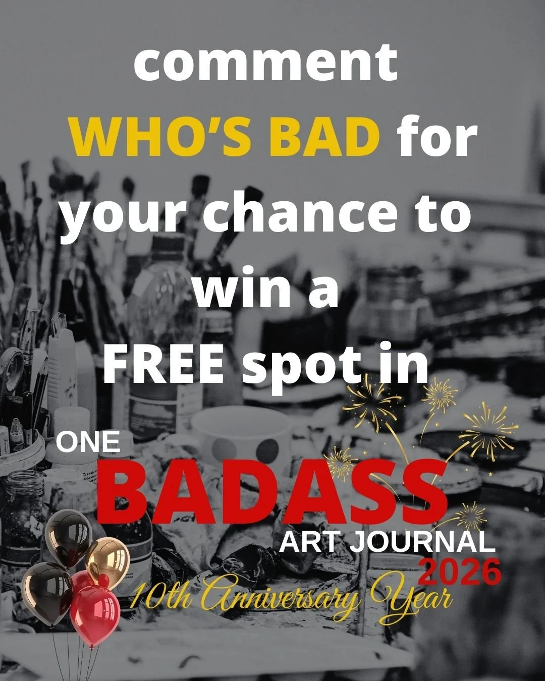 Join me along with a powerhouse team of artist instructors and together we&rsquo;ll help you step into confidence, creativity, and pure art-making JOY.
 🎉

Just comment WHO'S BAD below before December 1, 2025 for your chance to win.

Winners will be