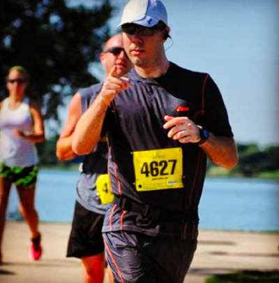 The author, running a half marathon in Texas in August once, man, what was i thinking