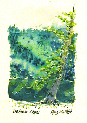  De Boer Lake Plein Air watercolor study 