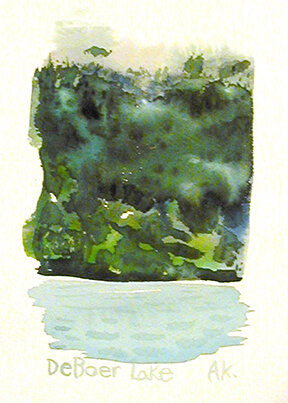  De Boer Lake Plein Air watercolor study 