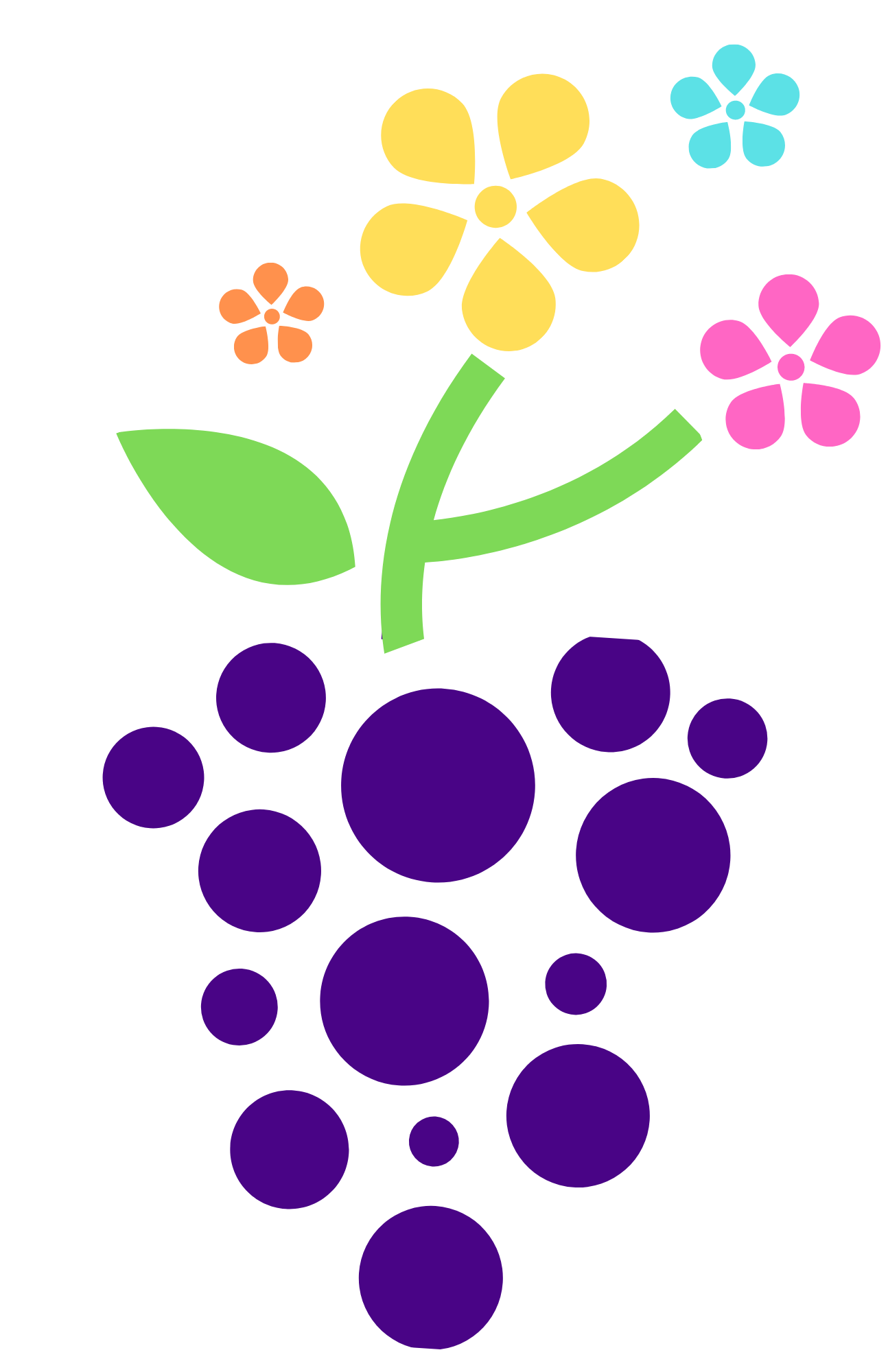 flowers and grapes