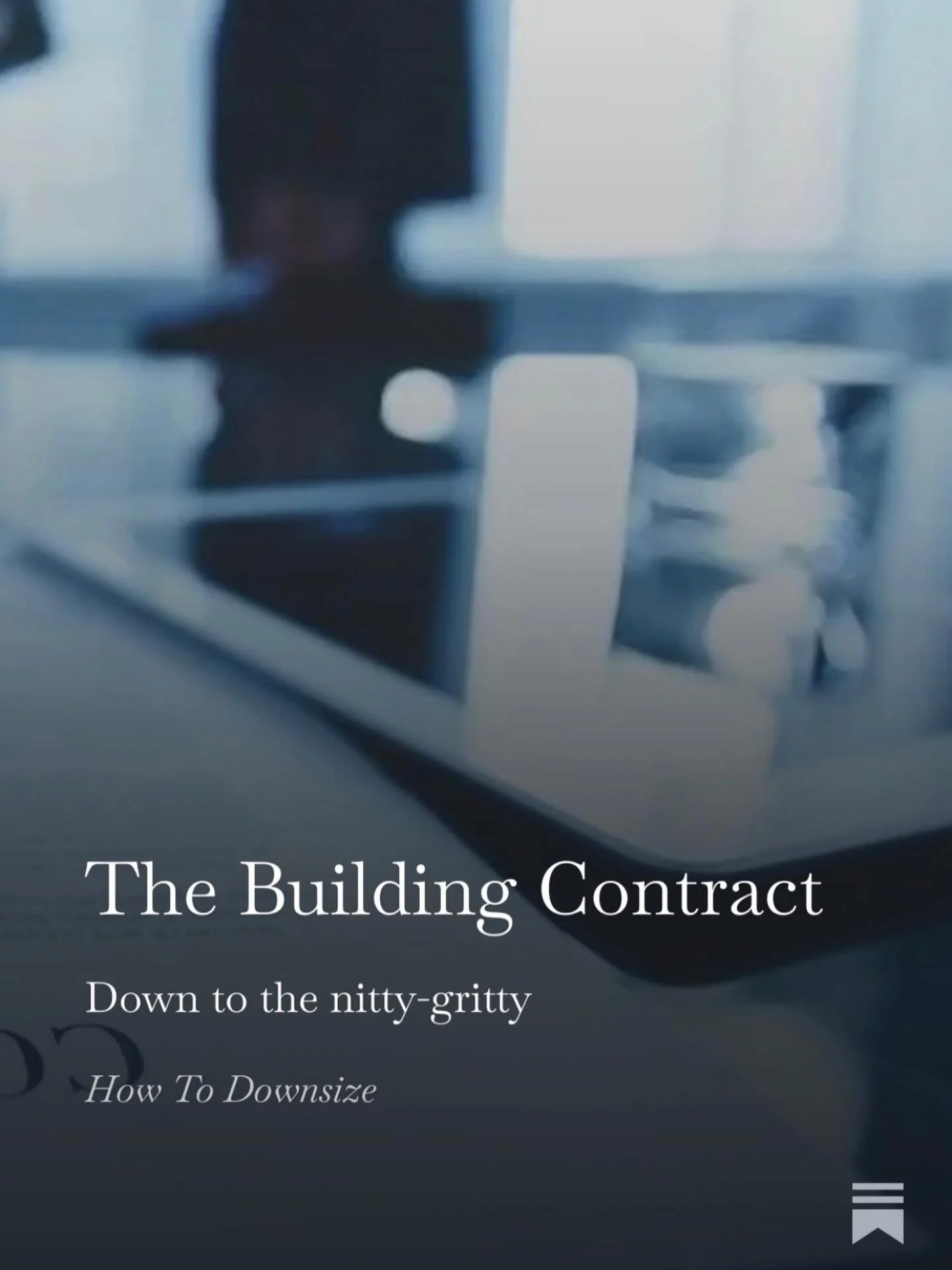 It&rsquo;s Friday. A new How To Downsize is out. 

https://annettehiggs.substack.com/p/the-building-contract