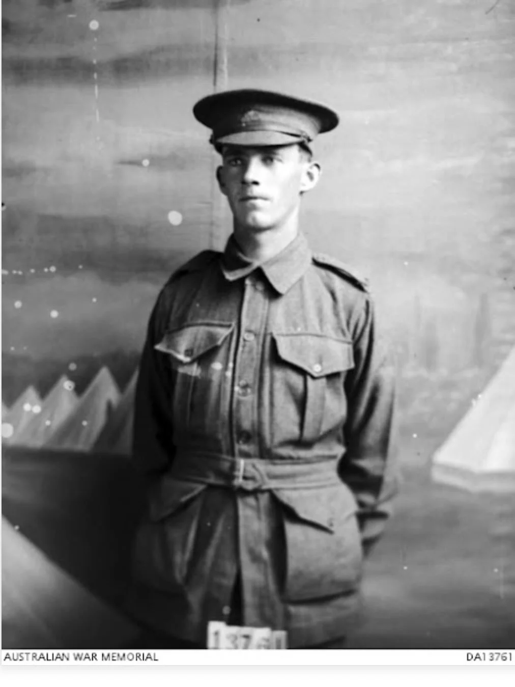 This is Uncle Alvie. In 1916, when he was 22 years old, Alvin Higgs, enlisted in the ADF and embarked for Egypt as part of the Tasmanian 15th battalion, 13th reinforcements. 
Alvie wrote about his experiences in Egypt, and he had some stories to tell