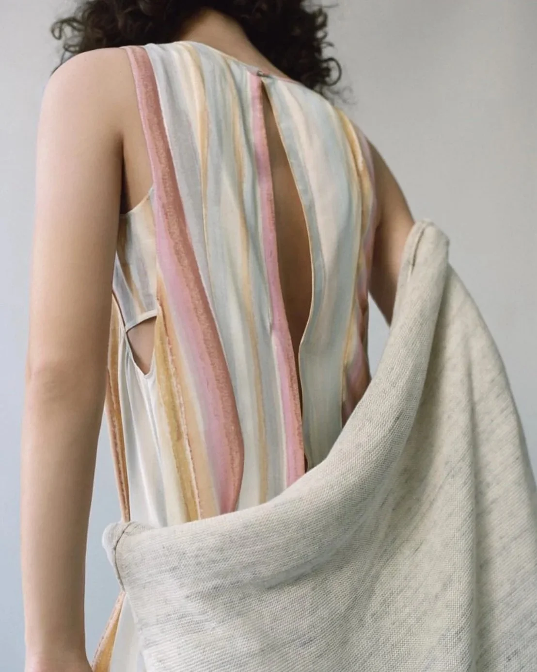 Repeat and colorway of watercolor stripe for Lou & Grey