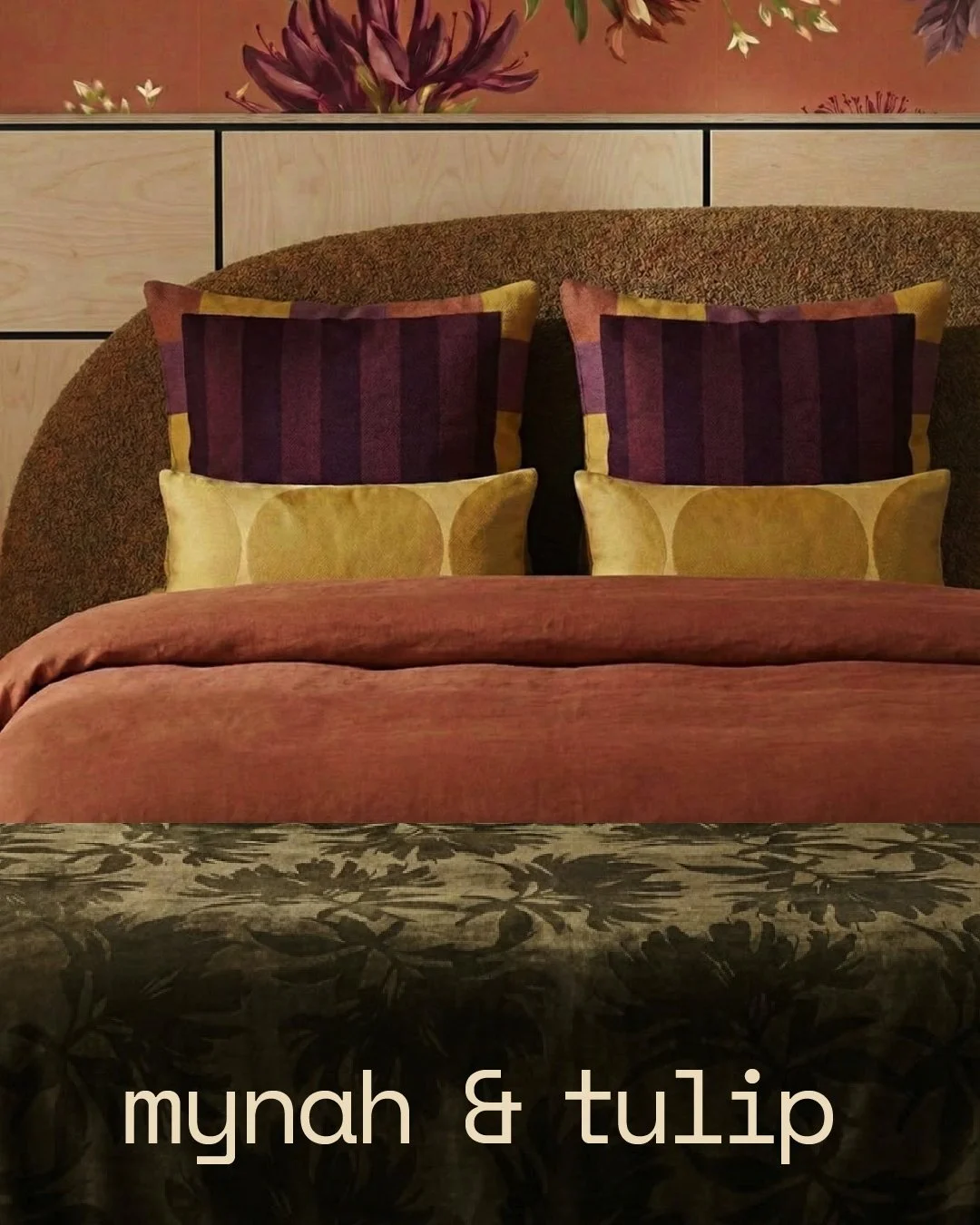 Collection concept: Mynah & Tulip, inspired by the everyday mynah bird and the African tulip tree.