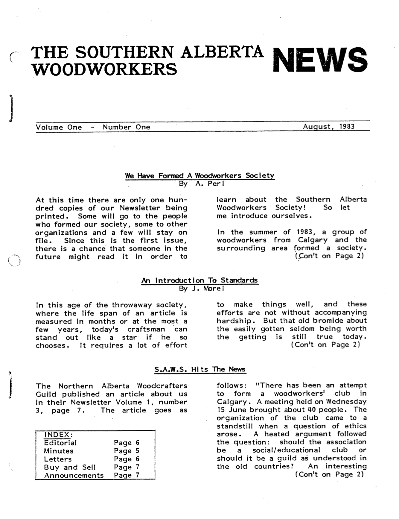 Volume One - Number One