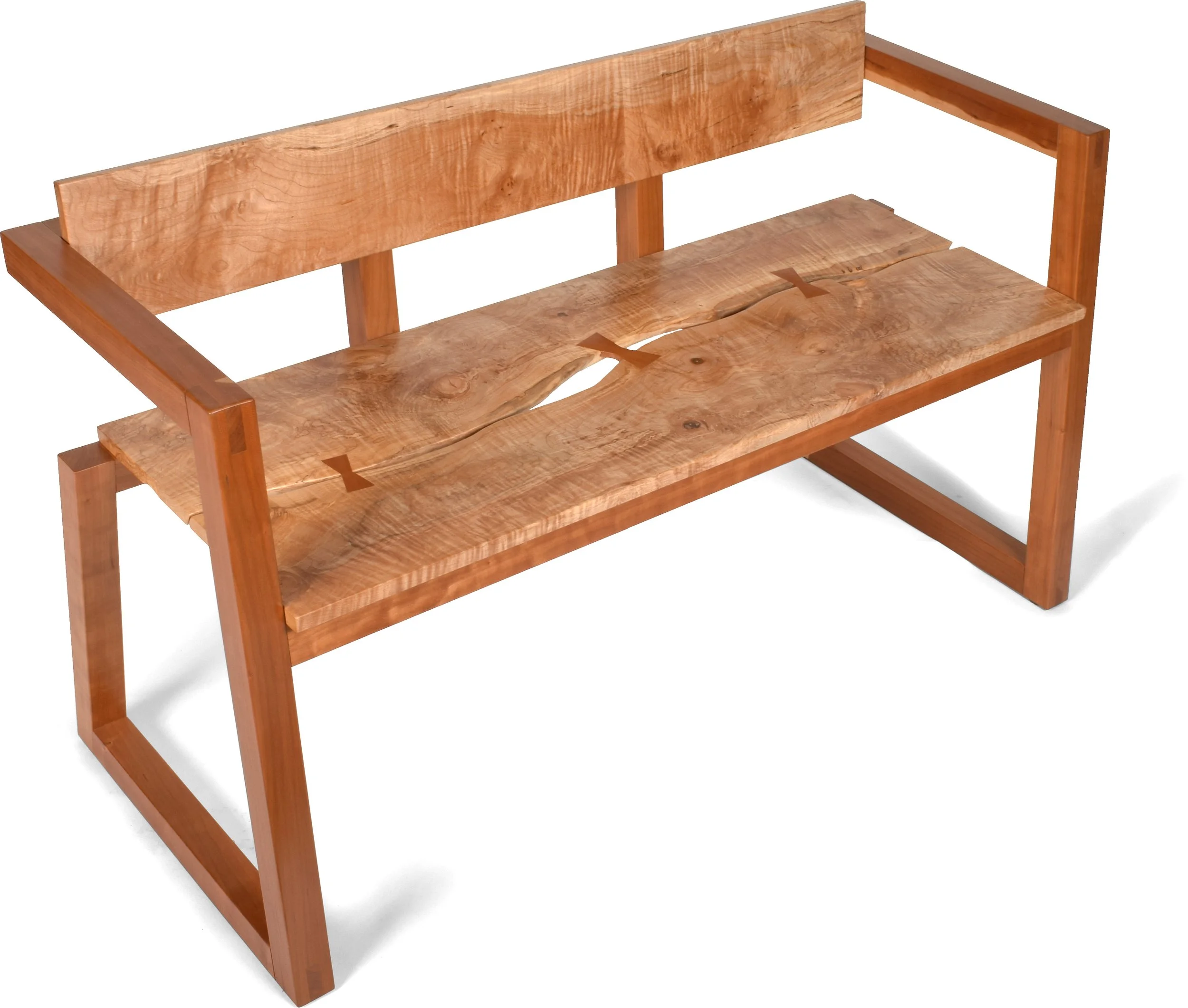 Danish Modern Bench with Live Edge