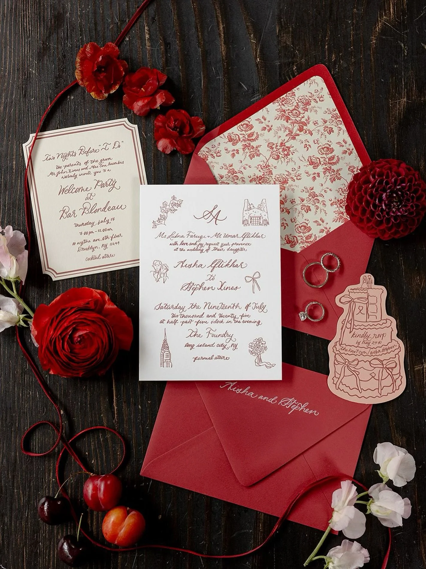 What a treat of a suite! The cake RSVP card is really the icing on top 😜🤍🎂 
#flatlay #custominvitations #bespokeinvitations #handcalligraphy #diecut #weddinginspo #newyorkwedding #customstationery #thefoundry #customsuite #fineartweddings #fineart