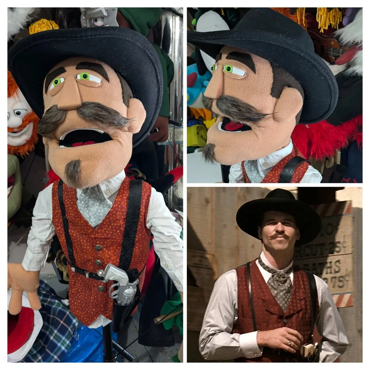I recently made a replica of Val Kilmer in Tombstone
.
#tombstone #valkilmer @valkilmerofficial #cowboy #cowboypuppet #custompuppet #mypuppetpal #docholliday #wildwest #yehaw #cowboyhat #cowboylife #valkilmerfanart #tombstonefanart