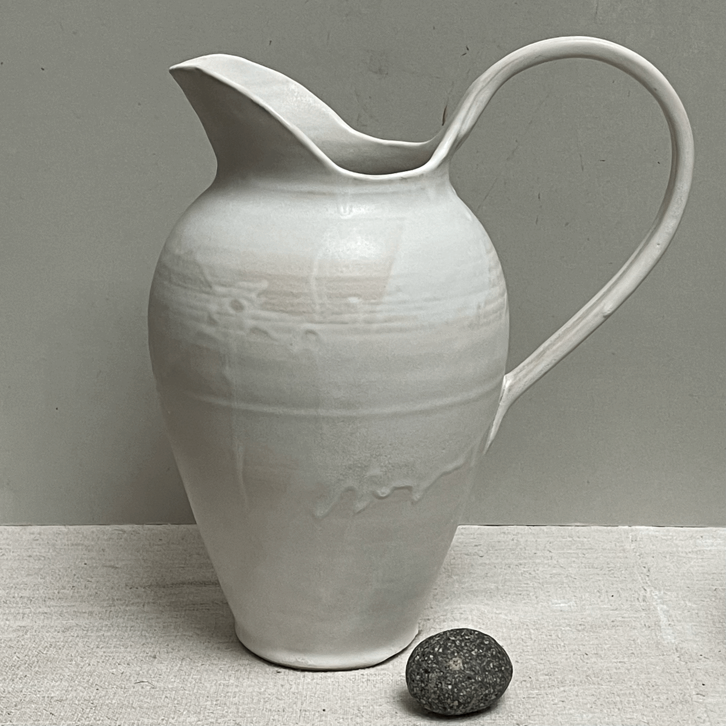 Very Large Cream Jug with Looped Handle
