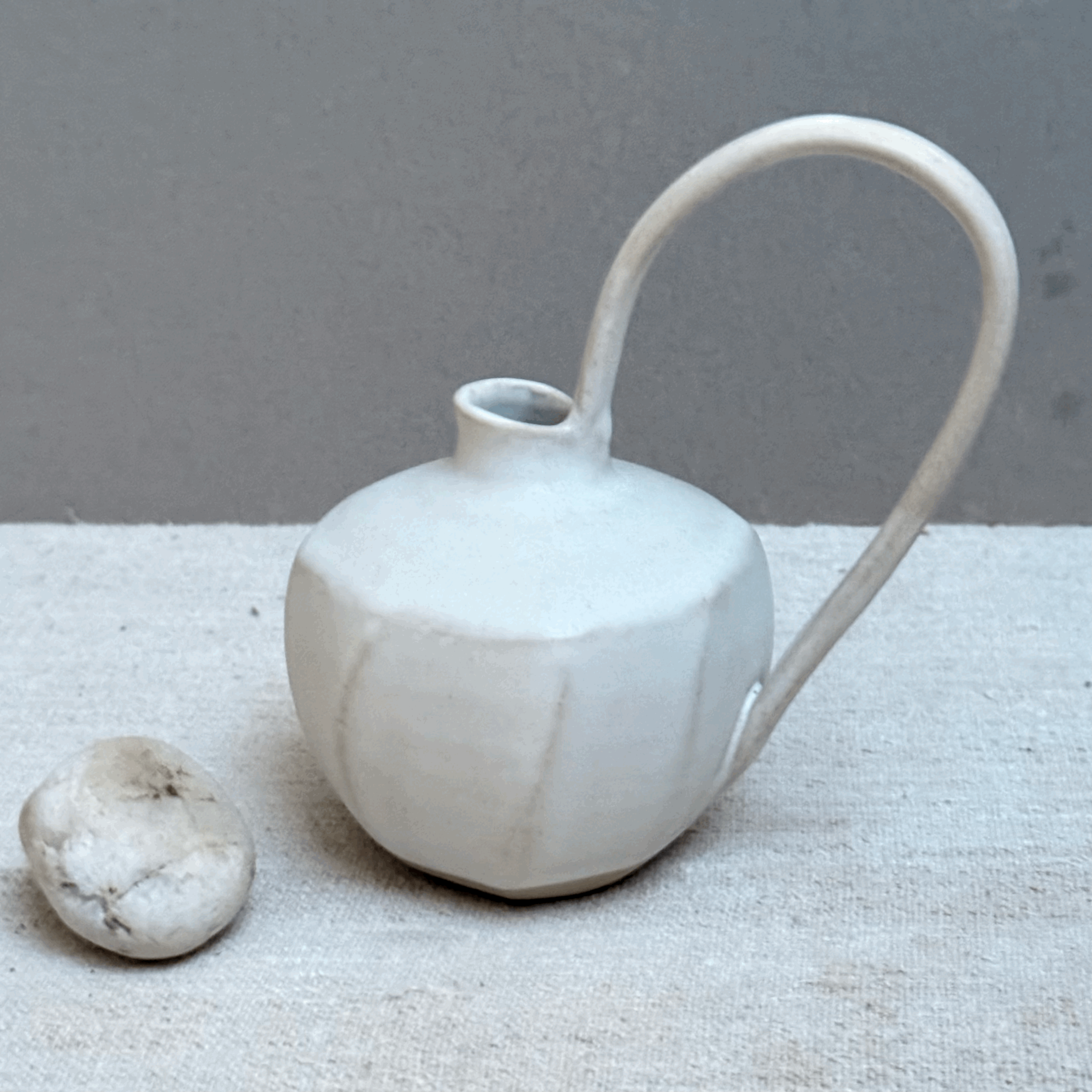 Small  Cream Faceted Flaggon Jug 2