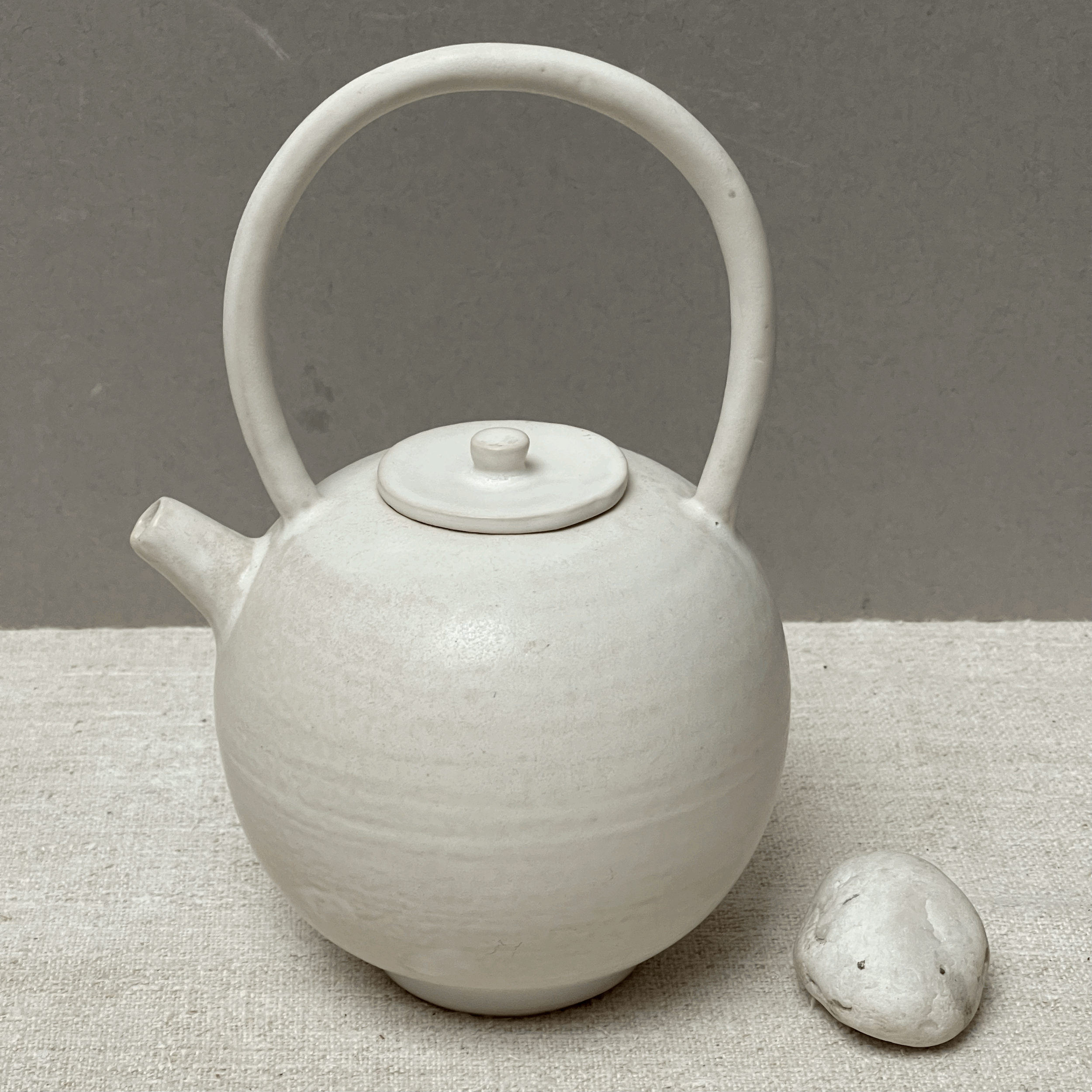 Small Round Cream Teapot