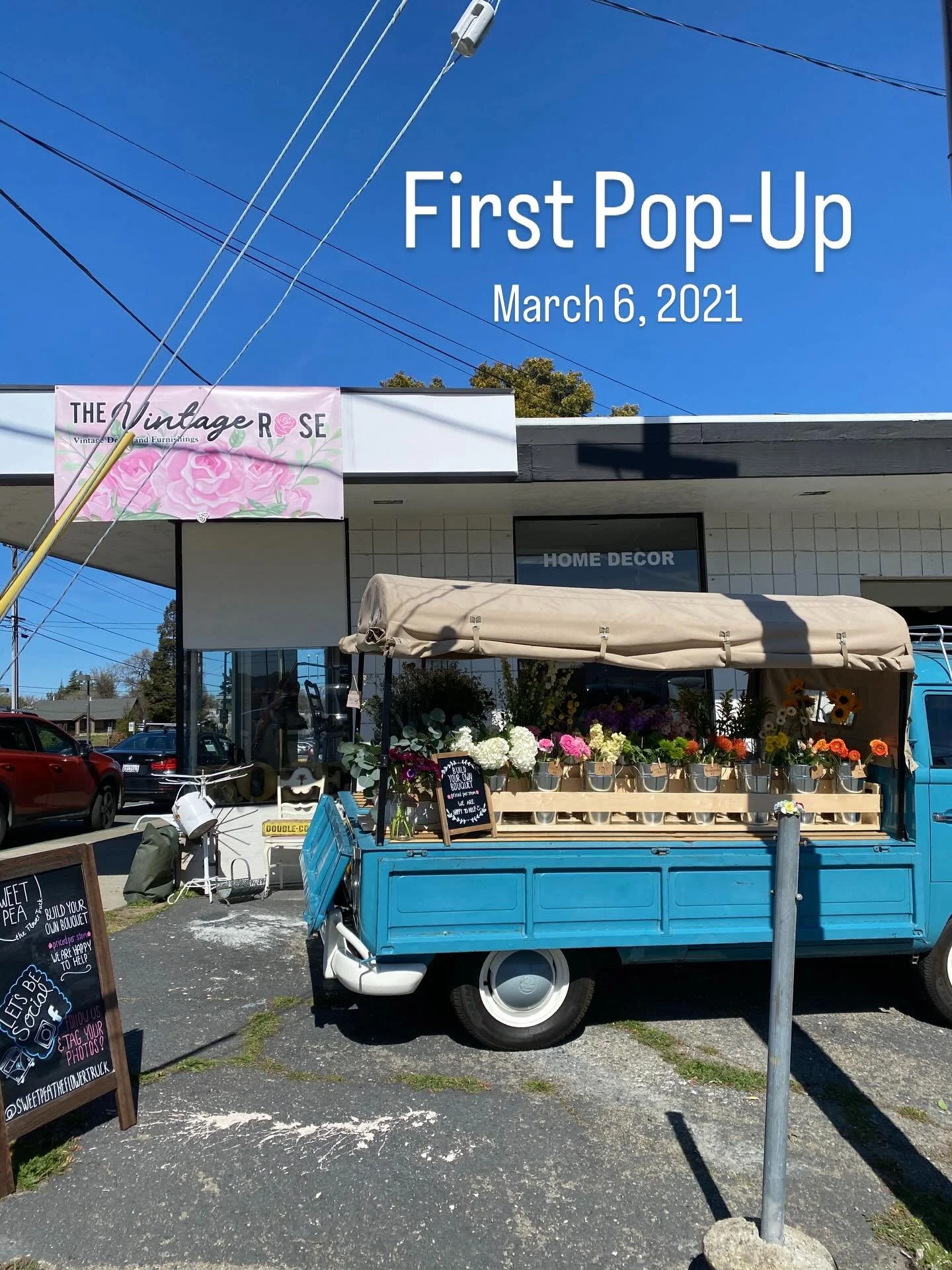 Pics from our first pop-ups 5 years ago! We were at a vintage store in Walnut Creek and at the Castro Valley Flea Market. Masks were still required in public and my grandson was so tiny. 

🥂Over 350 pop-ups later, I still love being out in the commu