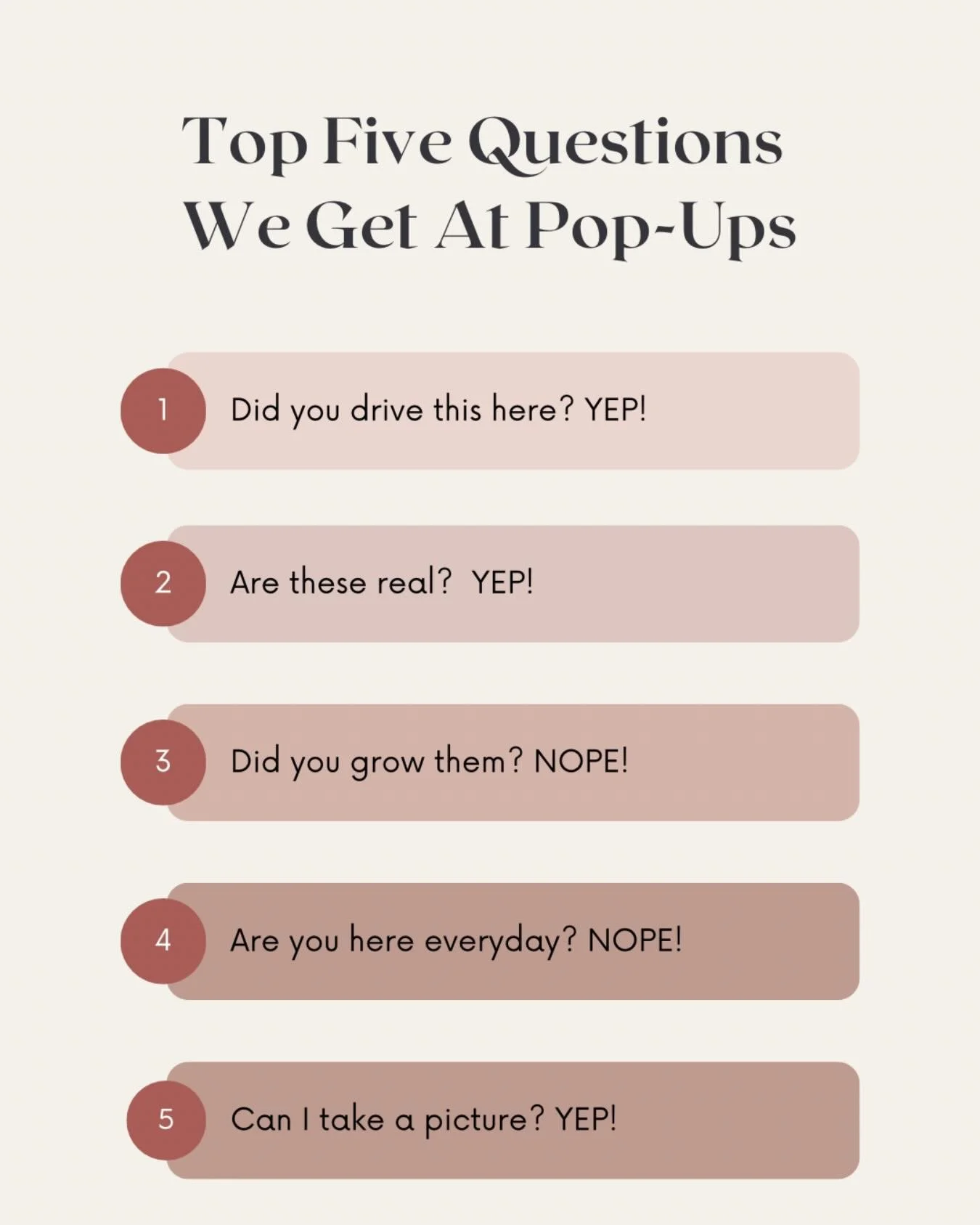 An honorable mention: &ldquo;Did you convert this?&rdquo; Implying we cut up a VW Bus. Nope, this is how VW made it in 1962😊

Do you have a question you&rsquo;d like to ask??
Drop it in the comments! 😃

#sweetpeatheflowertruck