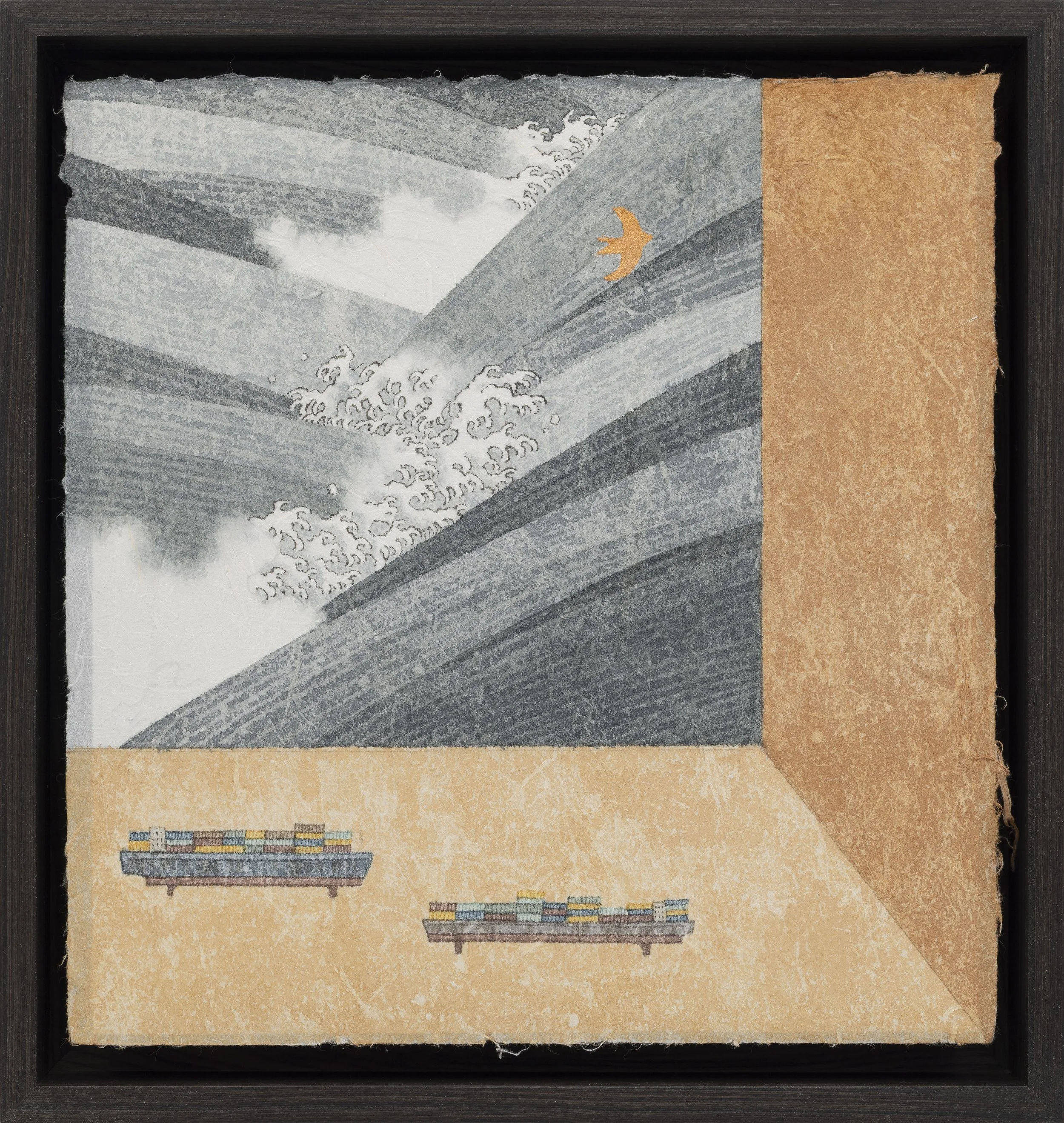 沈君怡 浮世柜 18 2026 铜箔水墨纸本设色 33×31cm.JPG