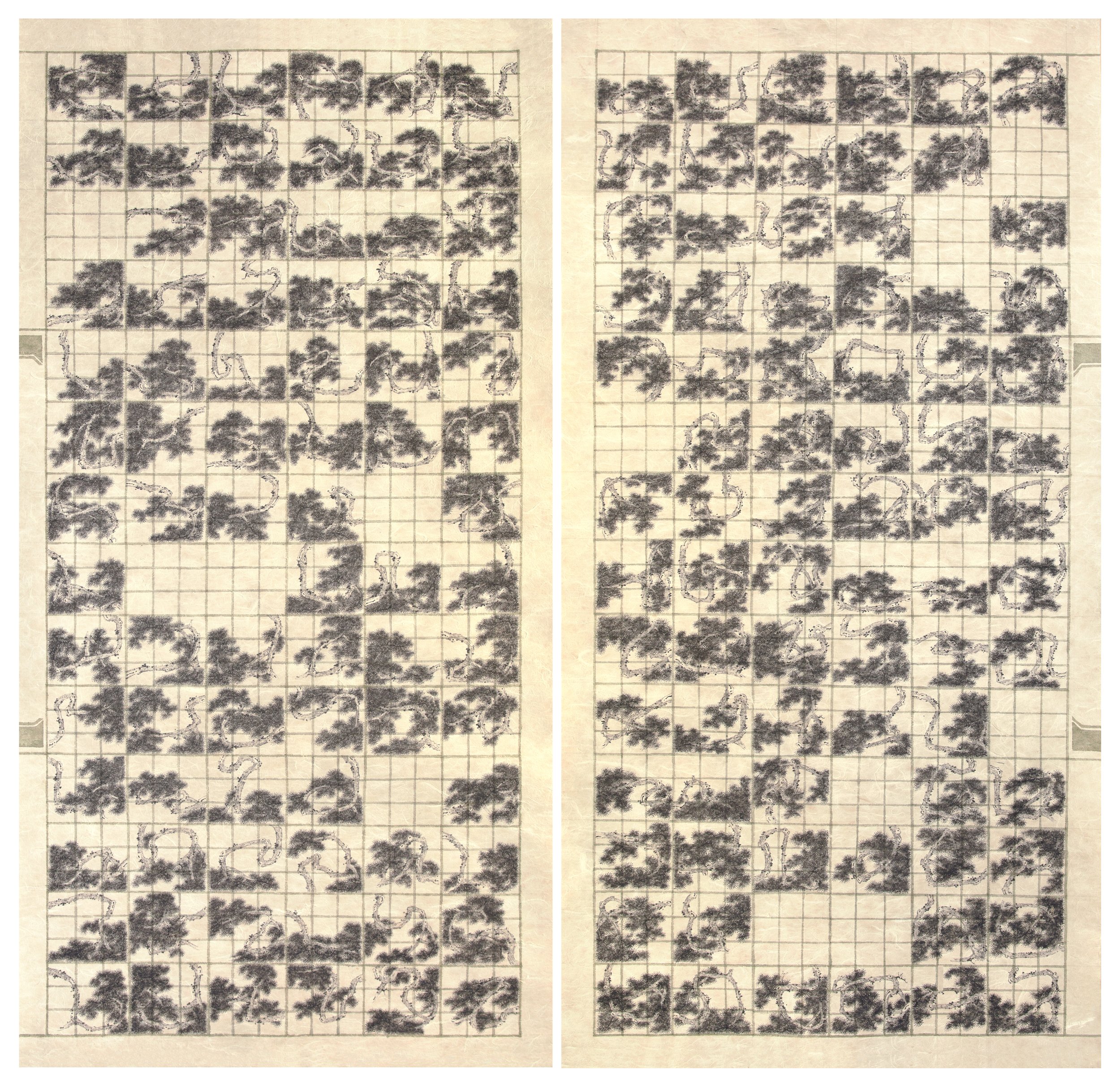 This is not a Practice 這不是練習 | 2021 | Ink and colour on paper | Set of 2: 136.5 x 69 cm