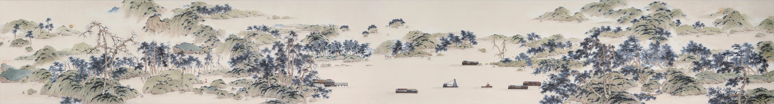 The Farewell Scroll 送別圖 | 2021 | Ink and colour on paper | 36.5 x 279 cm