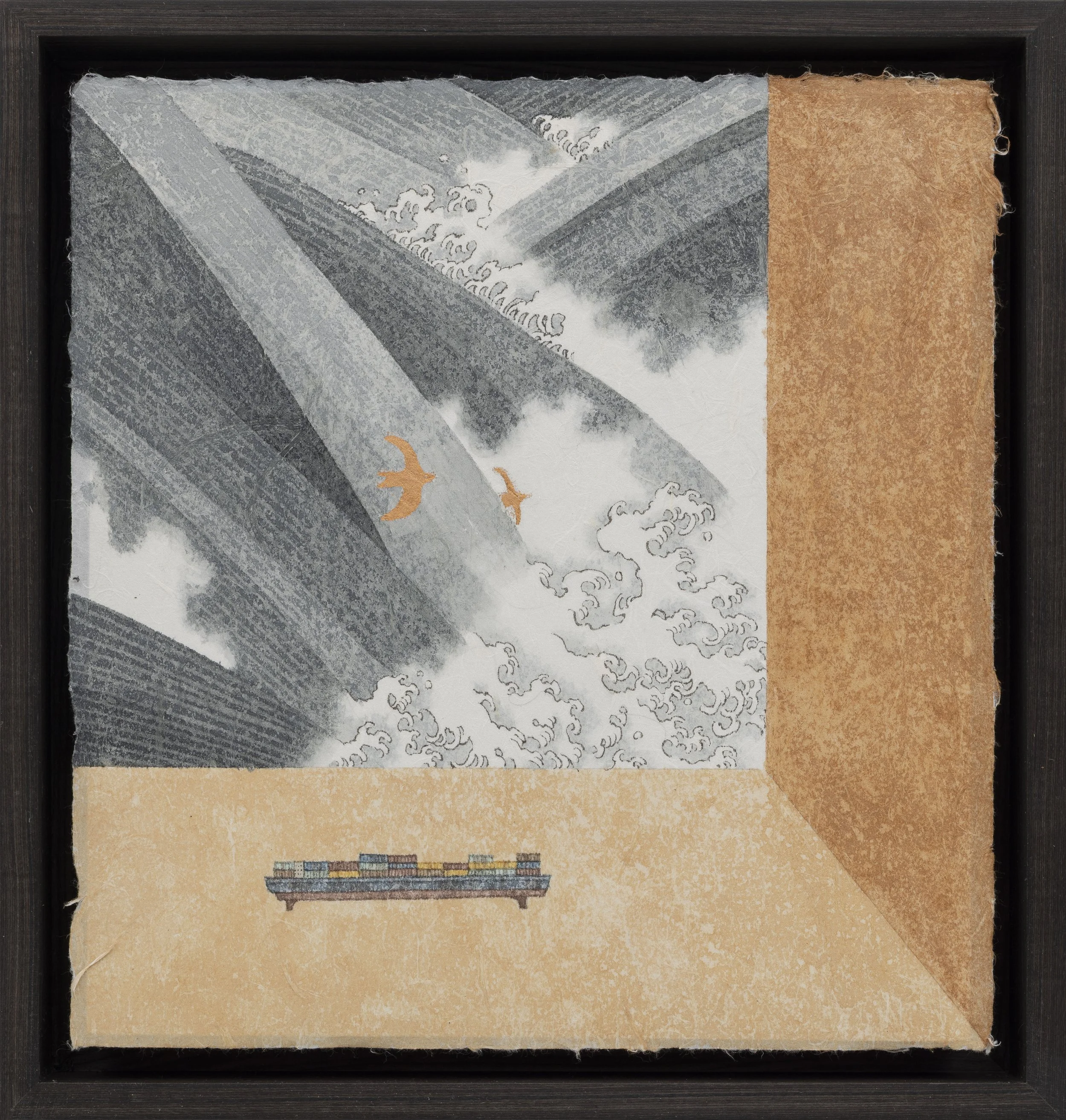沈君怡 浮世柜 7 2026 铜箔水墨纸本设色 33×31cm.JPG