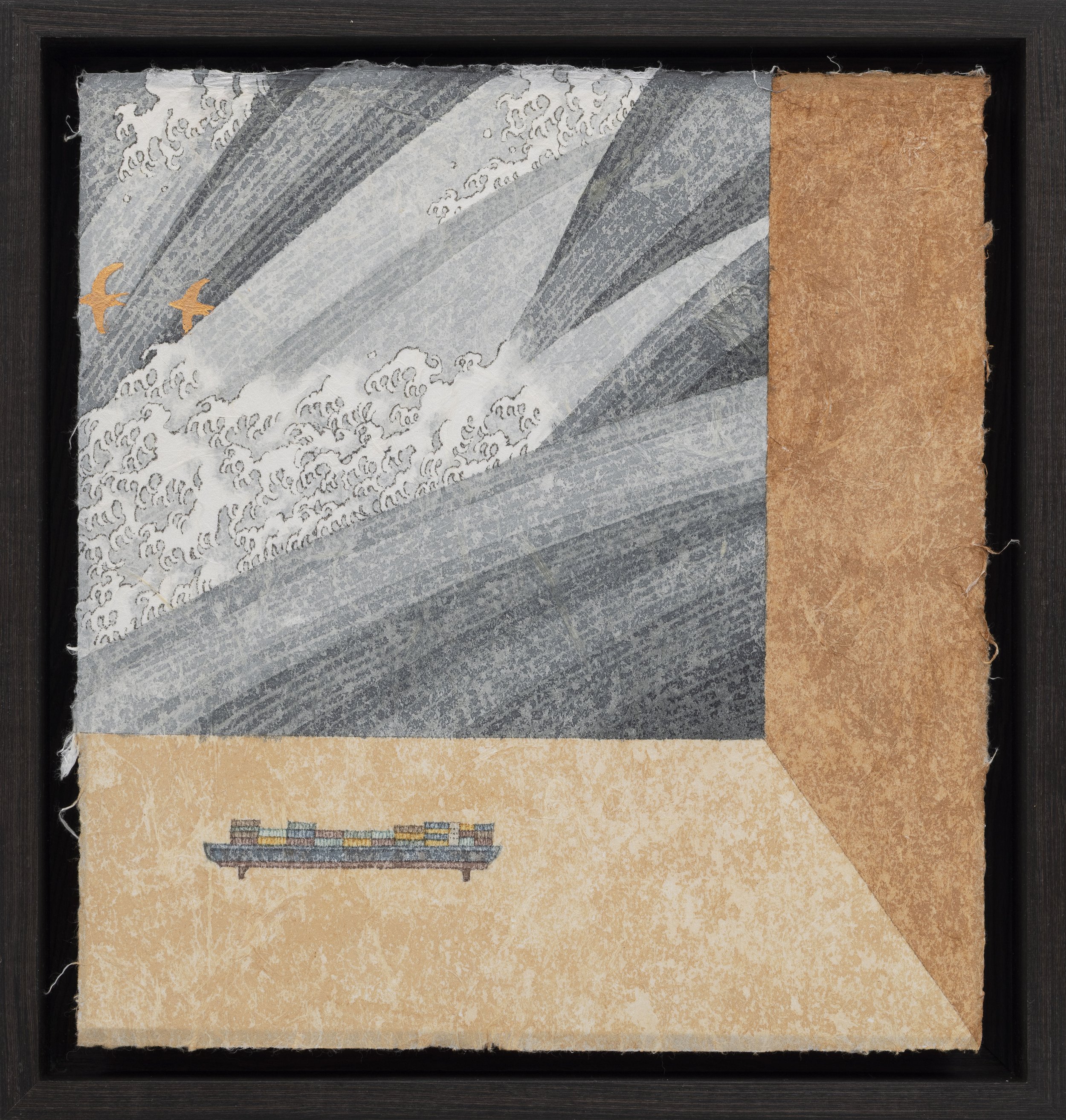 沈君怡 浮世柜 14 2026 铜箔水墨纸本设色 33×31cm.JPG