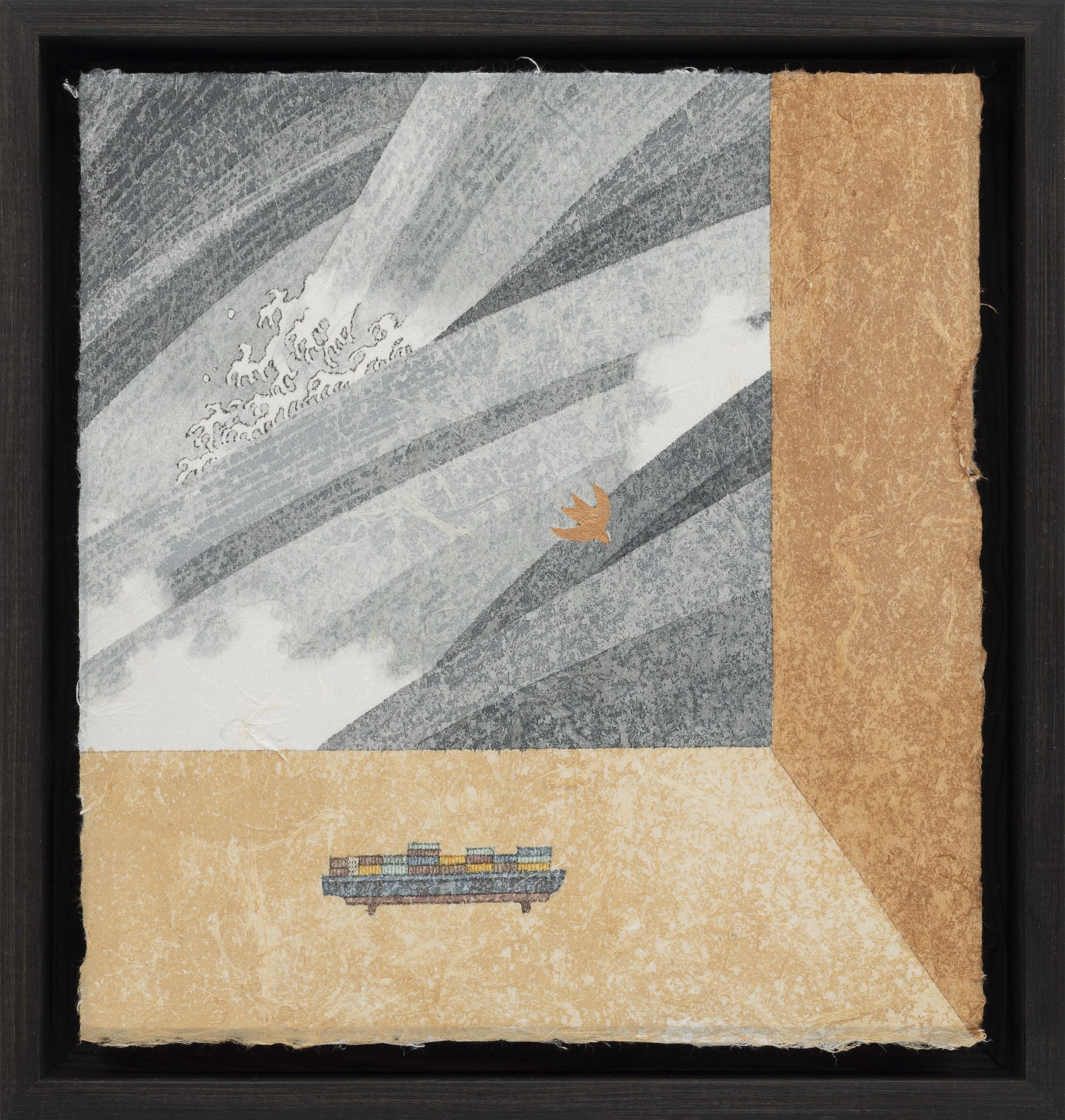 沈君怡 浮世柜 19 2026 铜箔水墨纸本设色 33×31cm.JPG