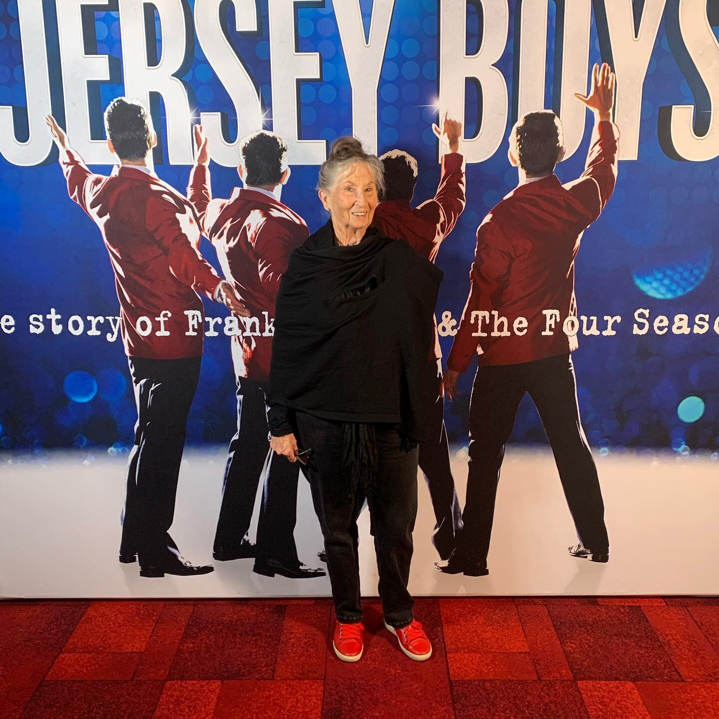 Loving seeing Noelene at Jersey Boys in one of our wraps. Great for throwing on in the air conditioning and cooler evenings.