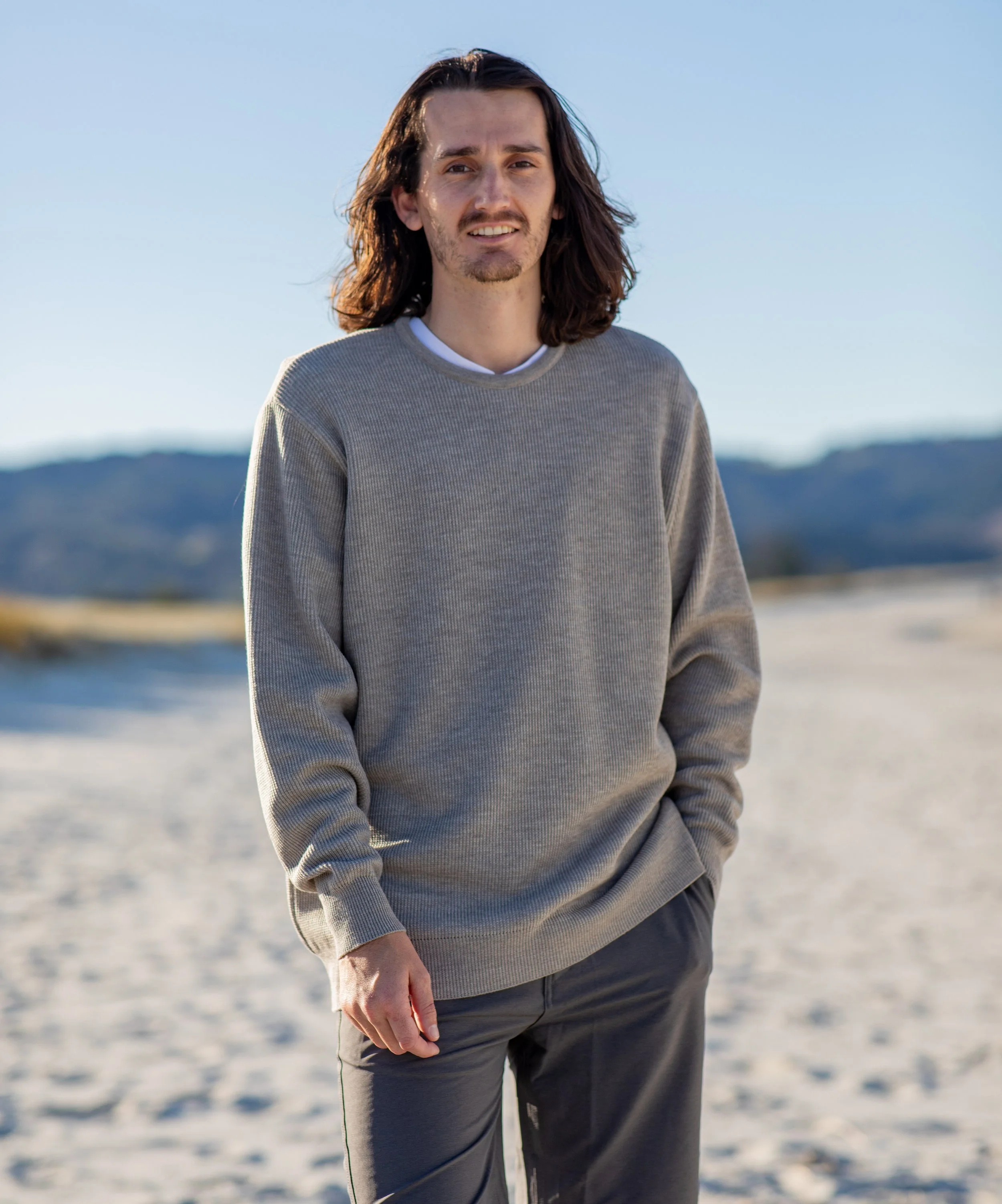 Mens Texture Rib Crew