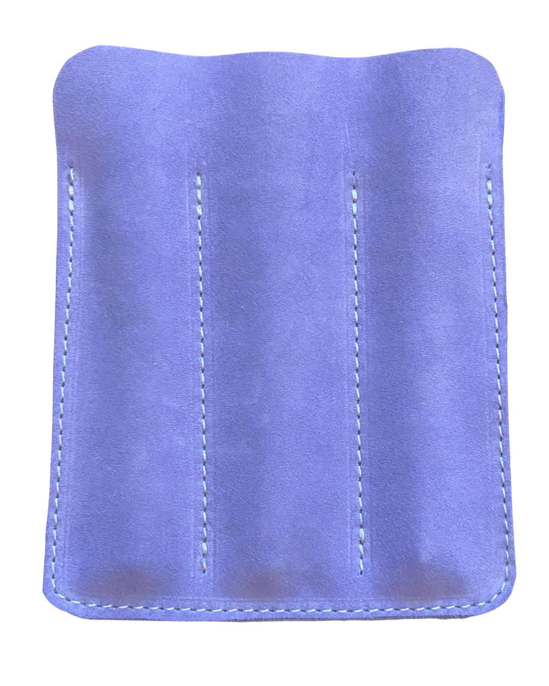 Three pen lilac suede leather case