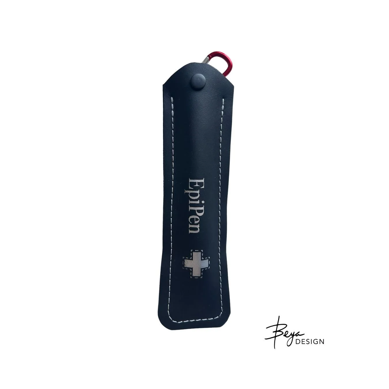 Handmade black leather EpiPen case - NEW