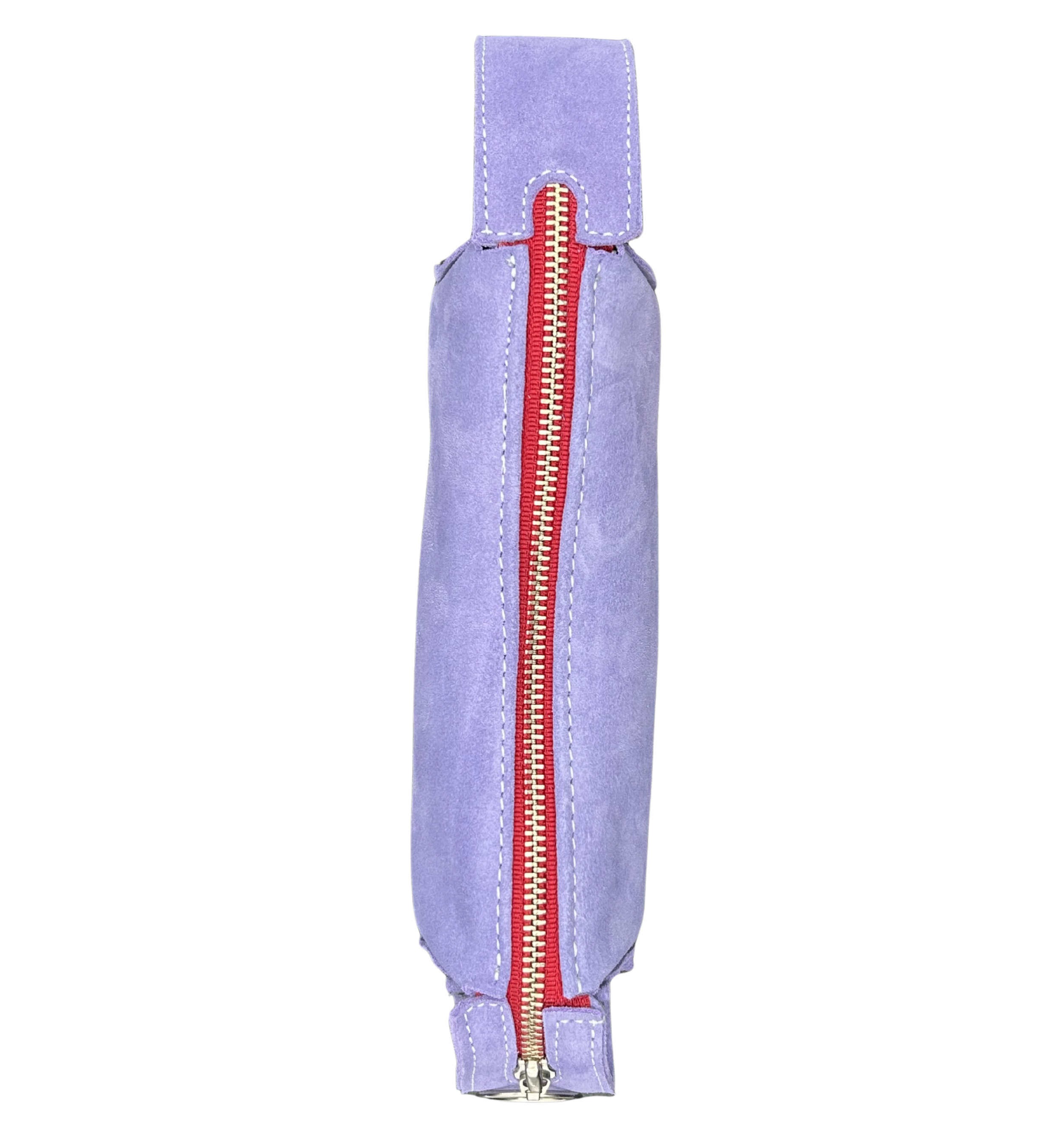 Lilac suede leather pencil bag