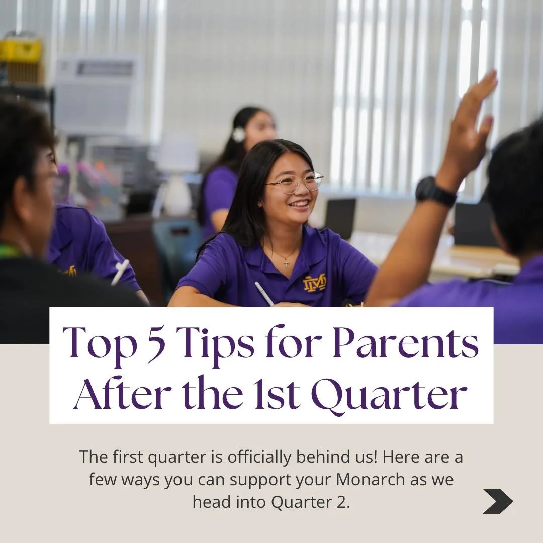 The first quarter is done &mdash; time to pause, reflect, and recharge. 💜

As we head into Quarter 2, here are 5 ways parents and guardians can help their Monarch stay balanced, focused, and confident. Our teachers and counselors are here to guide y
