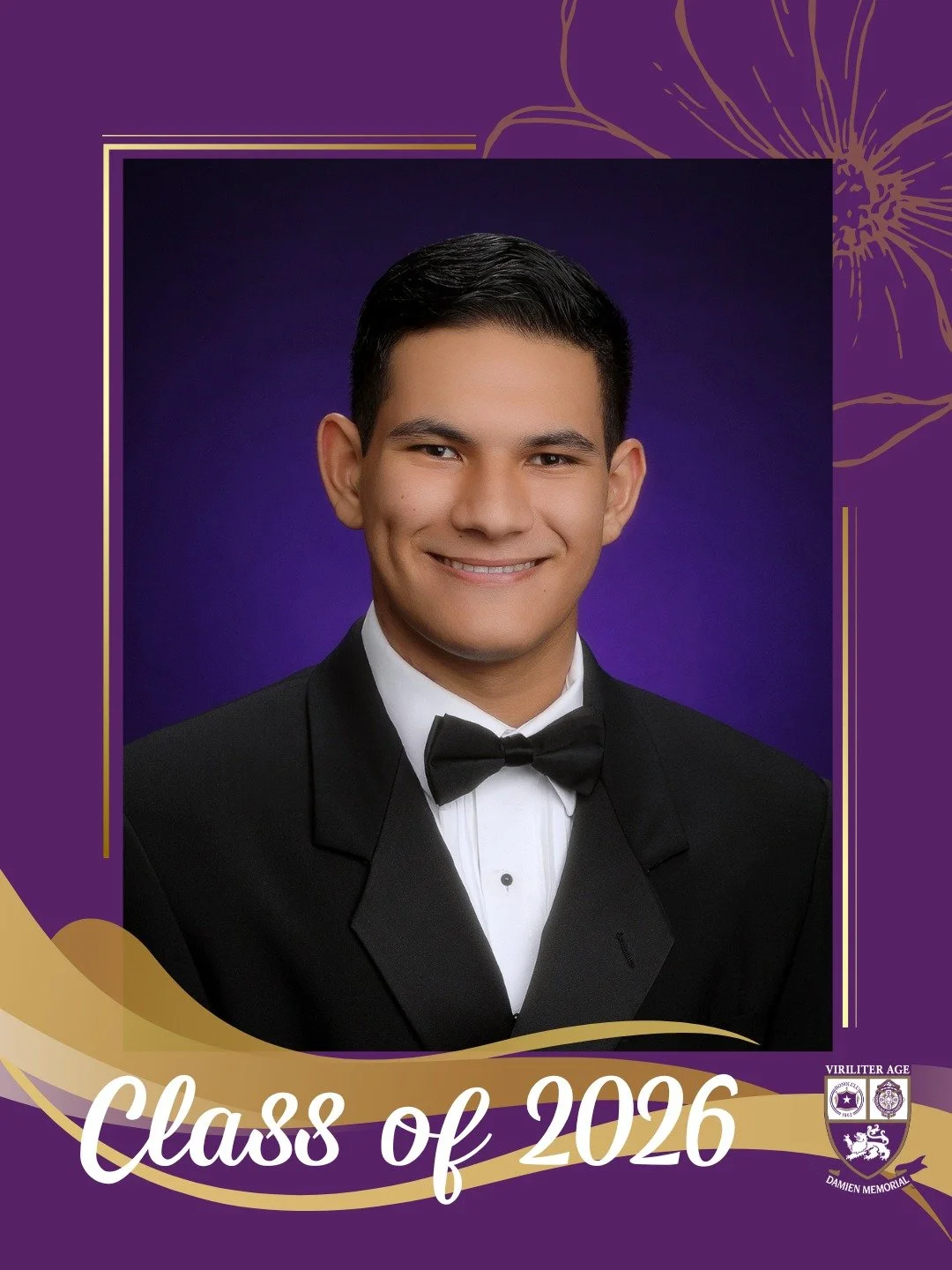 🎓 Countdown to Graduation | Class of 2026 

Congratulations, Sam, a proud member of the Damien Memorial School Class of 2026. 

Wishing you all the best on your next chapter. 

Help us congratulate Sam in the comments below 💜💛 

#WeAreDamien #Clas