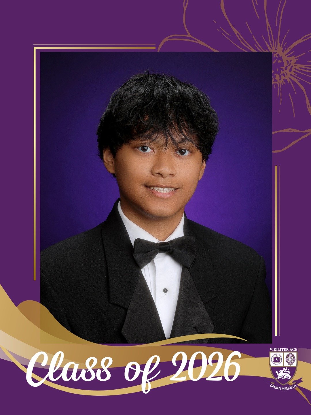 🎓 Countdown to Graduation | Class of 2026 

Congratulations, Nathaniel, a proud member of the Damien Memorial School Class of 2026. 

Wishing you all the best on your next chapter. 

Help us congratulate Nathaniel in the comments below 💜💛

#WeAreD
